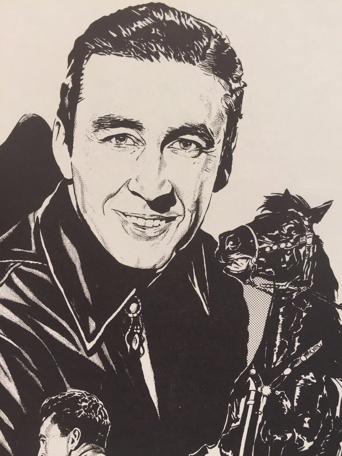 Vintage Mario DeMarco Cowboy Print Signed by George O'Brien, image 3