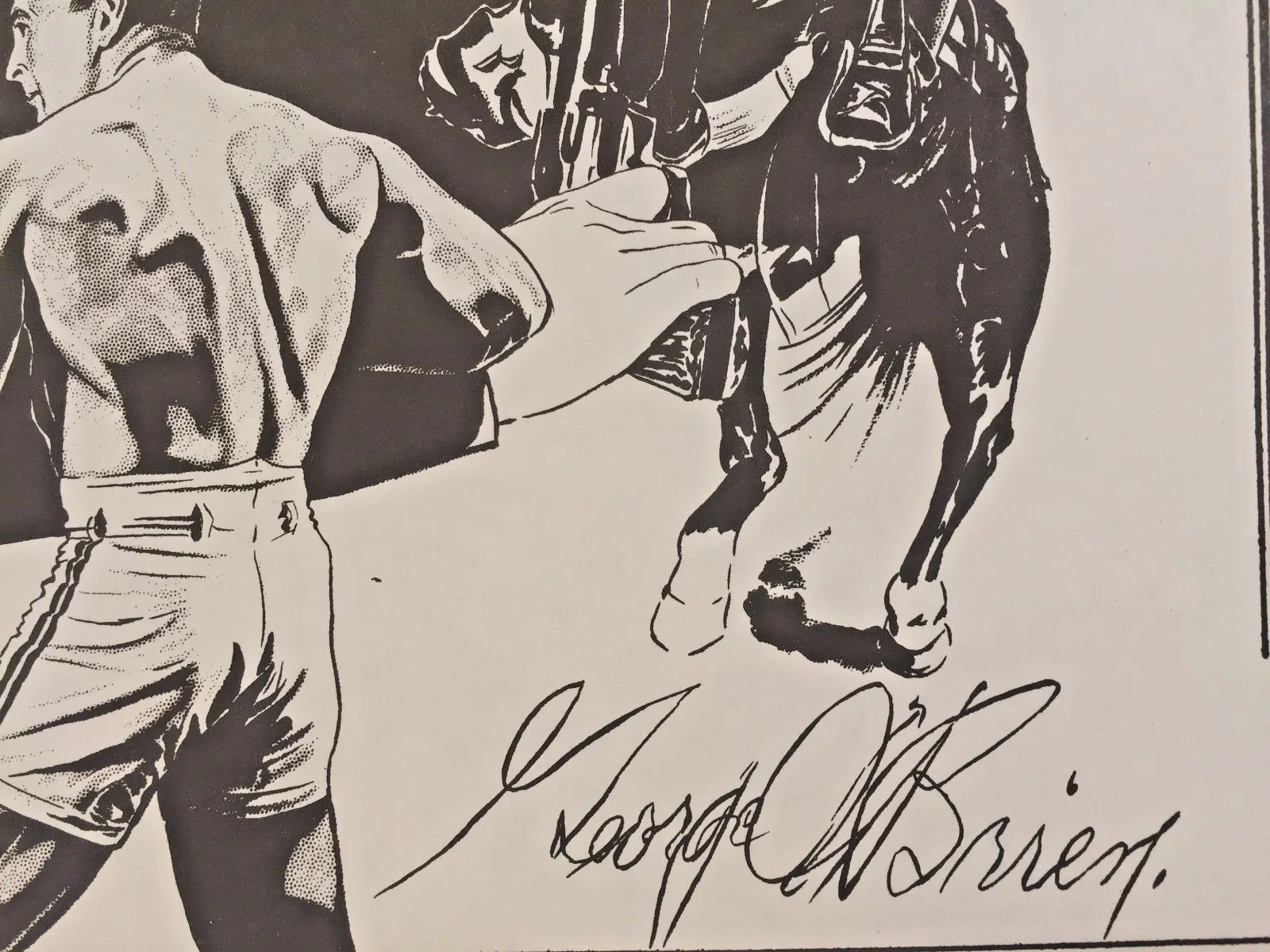 Vintage Mario DeMarco Cowboy Print Signed by George O'Brien, image 4