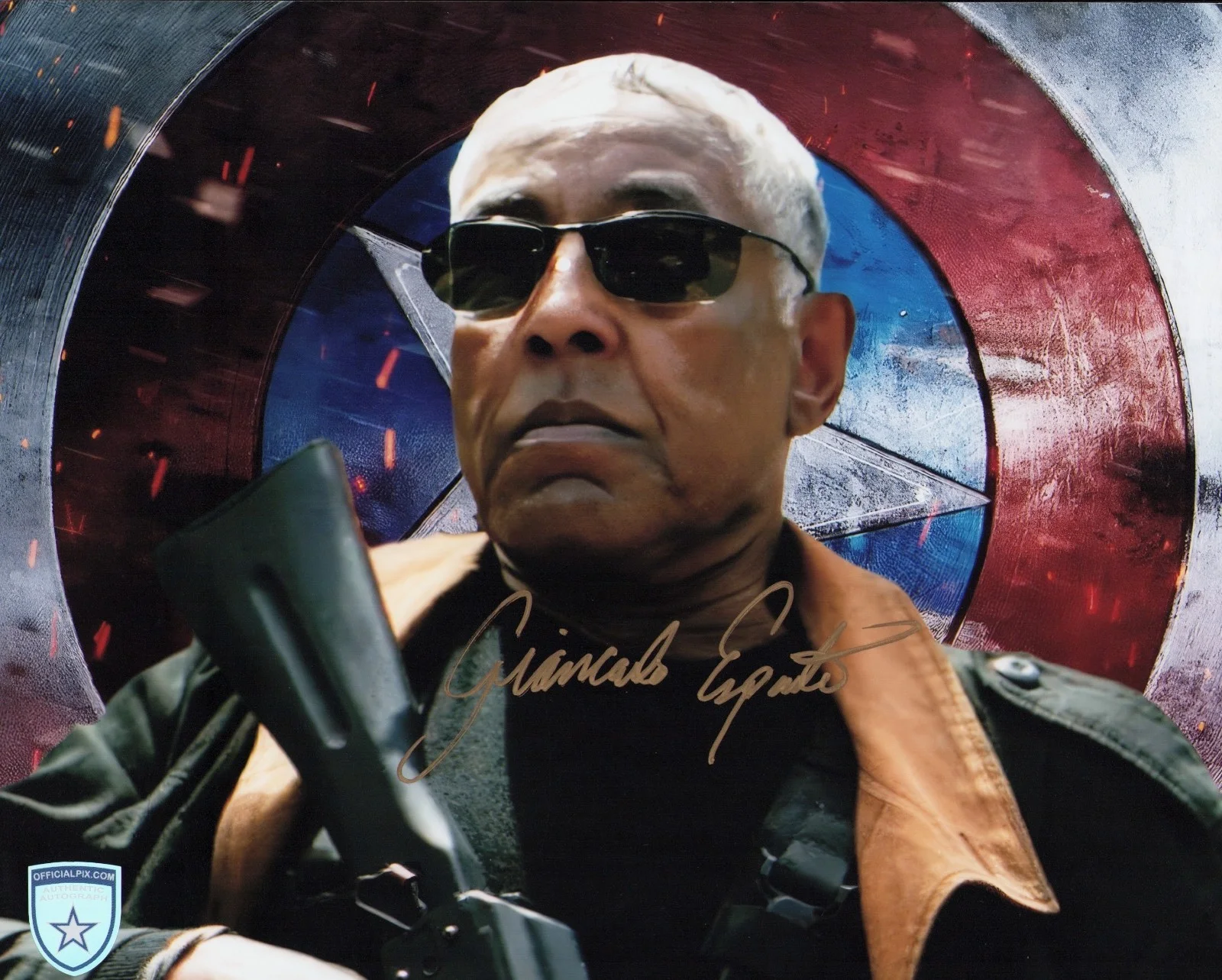 Giancarlo Esposito — Signed Giancarlo Esposito Captain America Sidewinder 8x10 w/ Official Pix COA