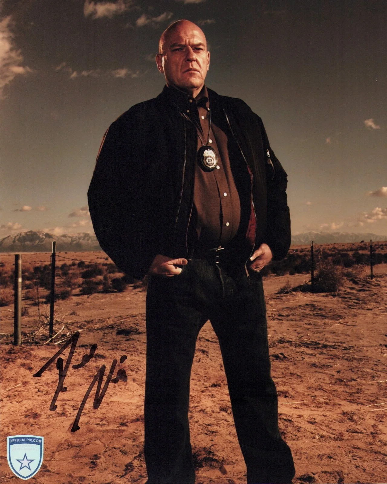 Dean Norris — Signed Dean Norris Breaking Bad Hank Schrader 8x10 w/ Official Pix COA