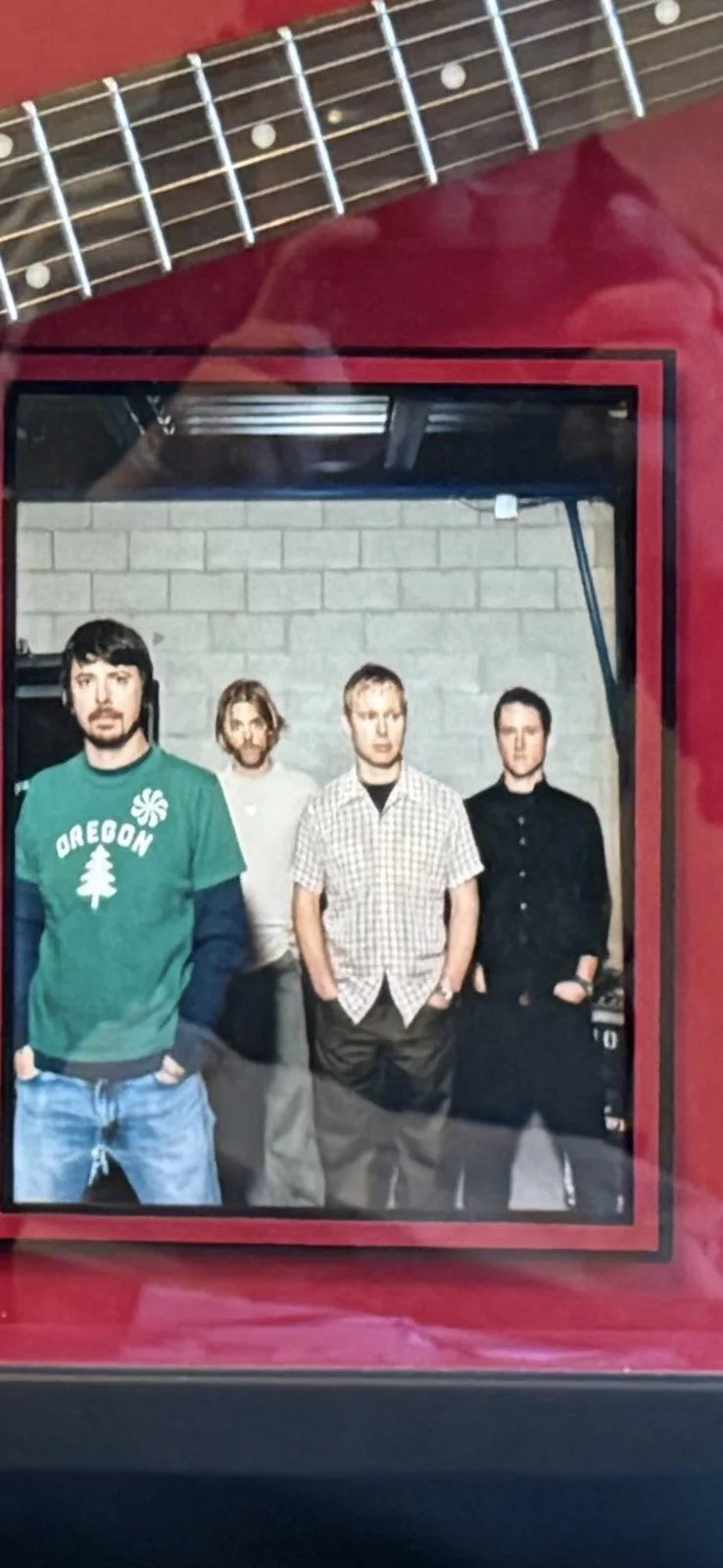 Foo Fighters Autographed Guitar In Display Case With COA, image 5