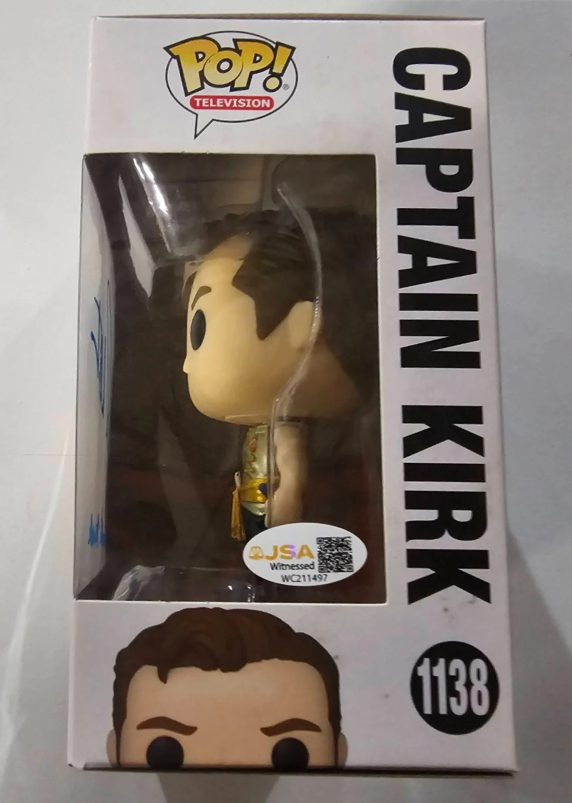William Shatner — William Shatner Signed Funko Pop #1138 Star Trek "Captain Kirk" w/ JSA Wit. COA, изображение 2