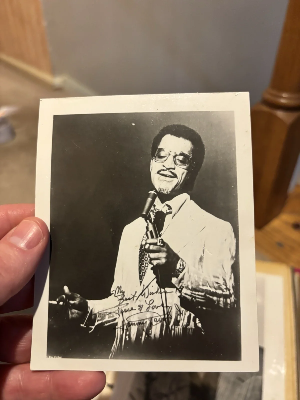 Sammy Davis Jr Signed Autographed 3X5 Black & White Photo Rat Pack, image 2