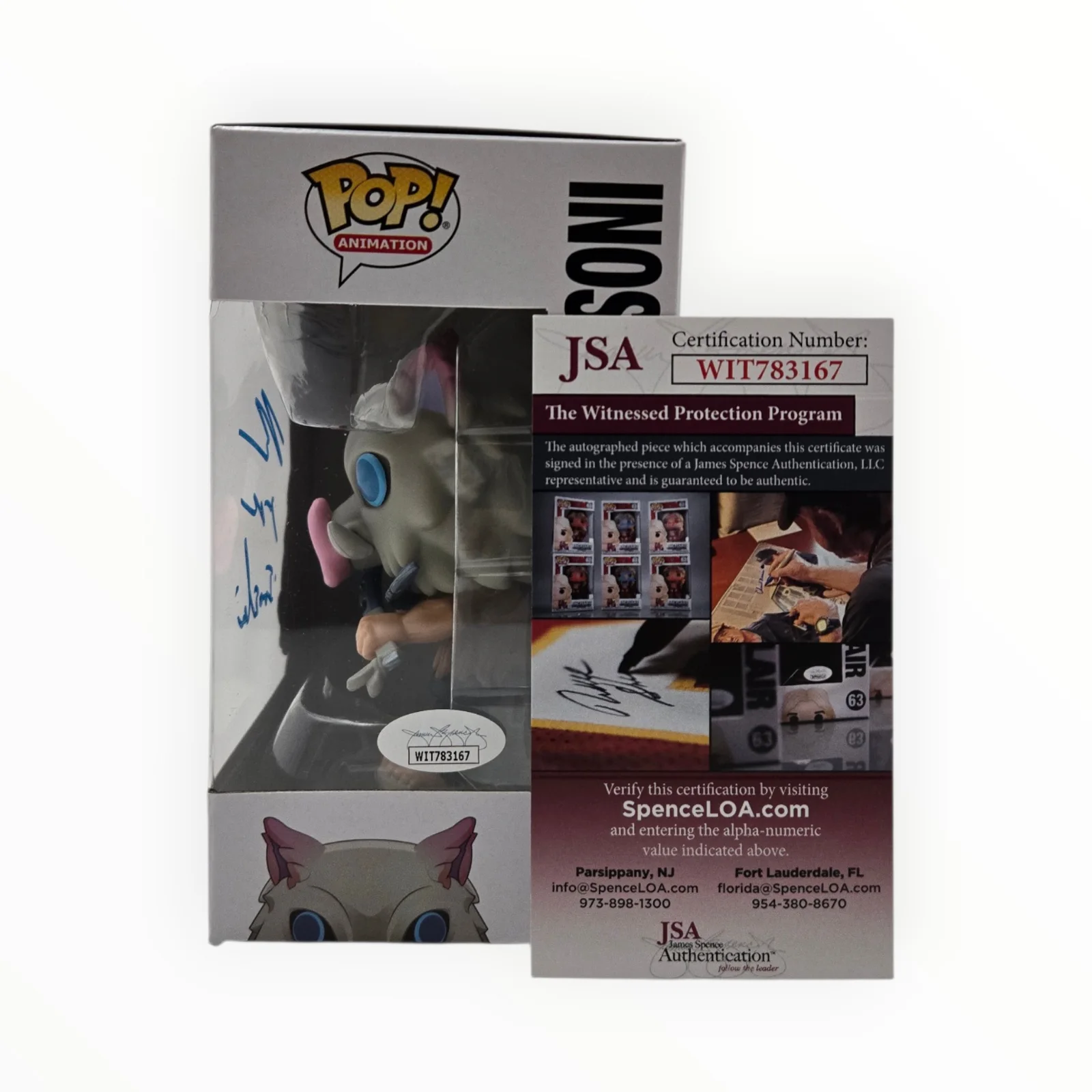 Bryce Papenbrook — Inosuke Signed Funko Demon Slayer Bryce Papenbrook Autograph #870 JSA COA 7, изображение 2