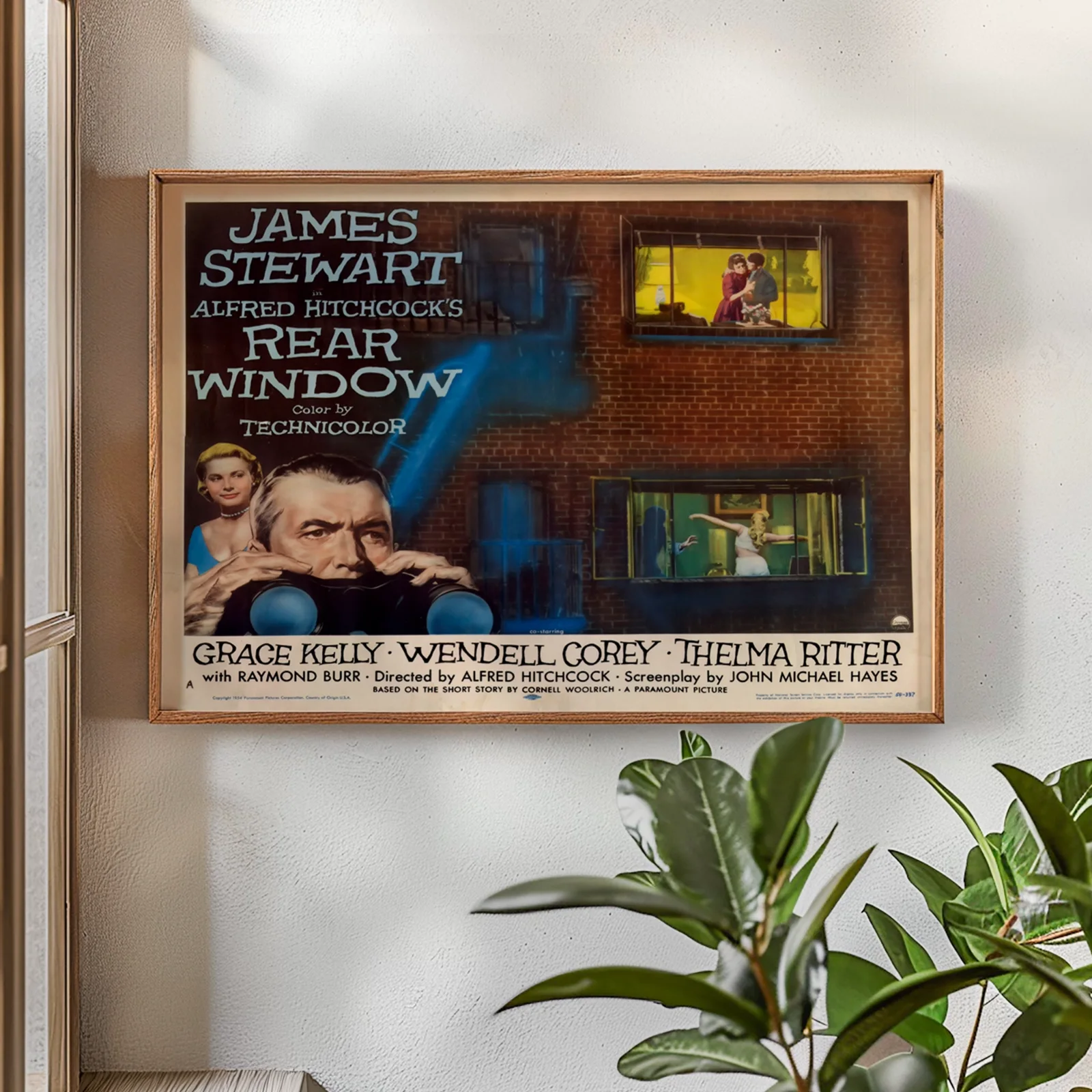 Rear Window - 1954 Hitchcock Thriller Restored 30" x 40" UK Quad Poster, изображение 2