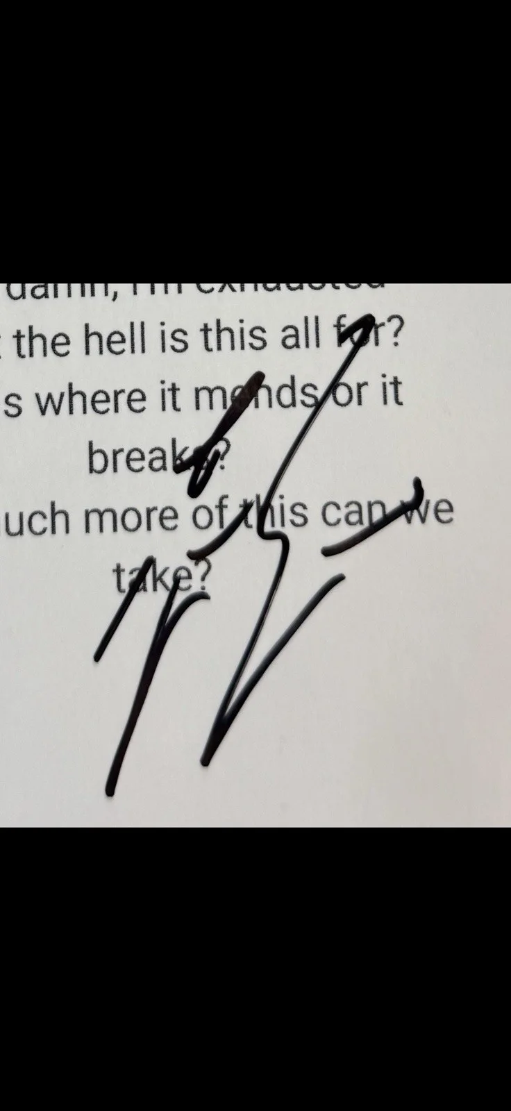 Bailey Zimmerman Signed Autographed “Rock And A Hard Place” Lyric Sheet *Proof, image 2