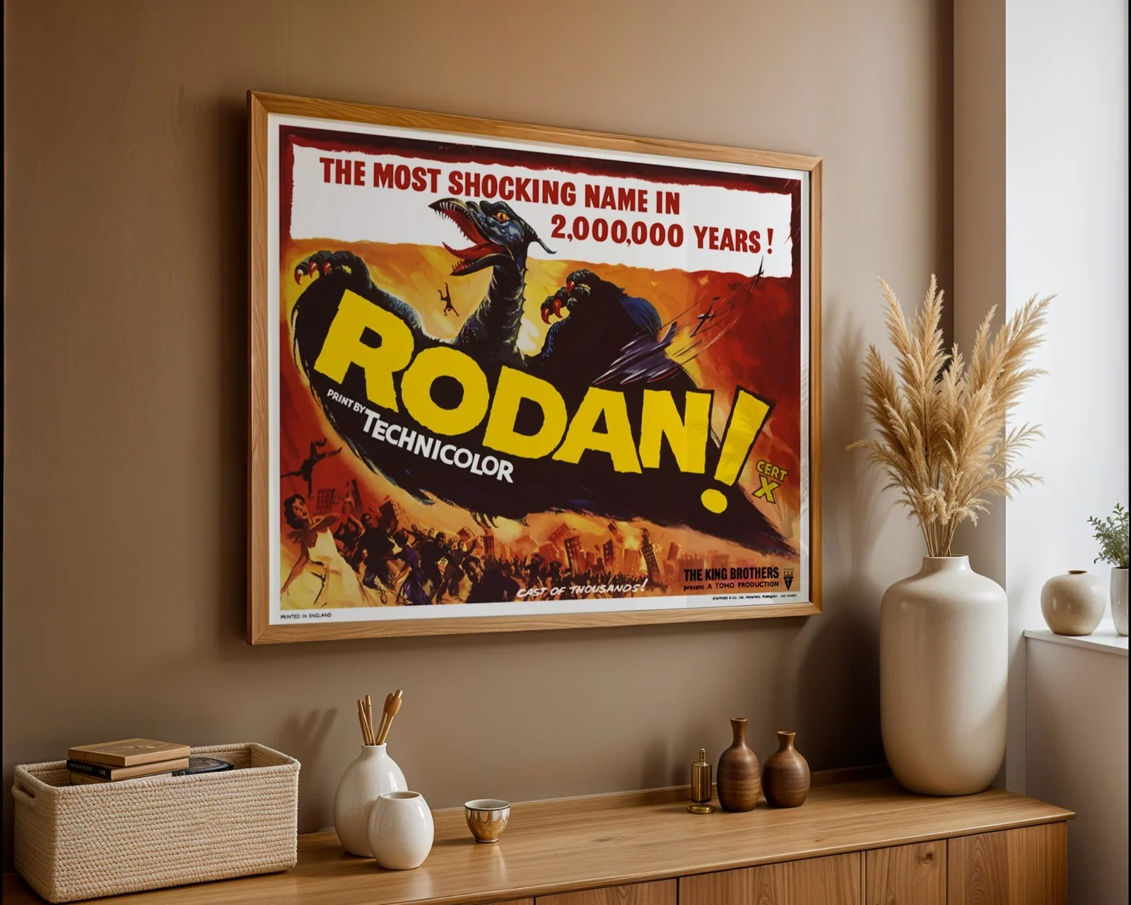 Rodan - 1956 Sci-Fi / Monster Film Restored 30" x 40" UK Quad Poster, изображение 3