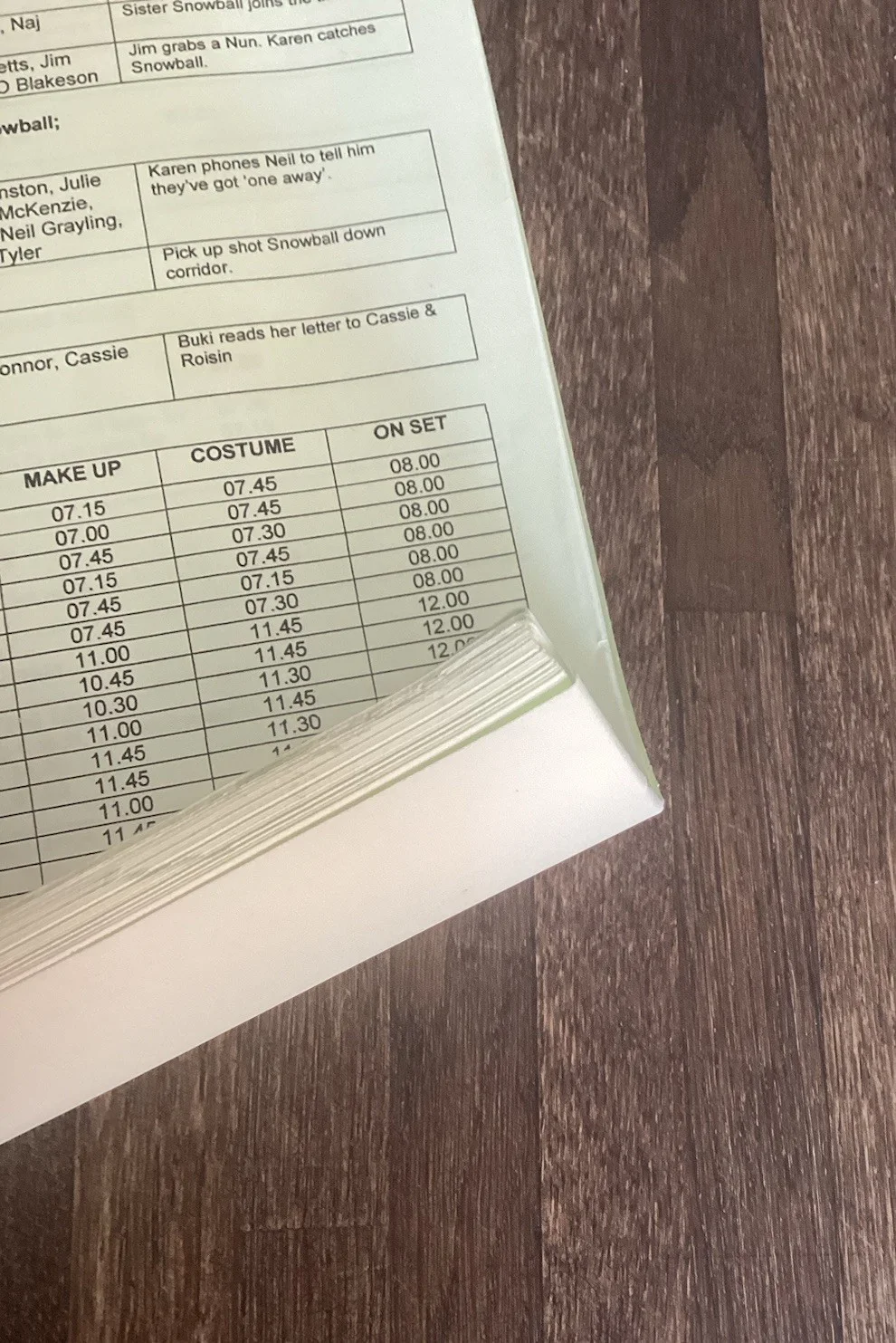 BAD GIRLS 27 February 2002 S4 E16 TV Script & Call Sheet, image 2