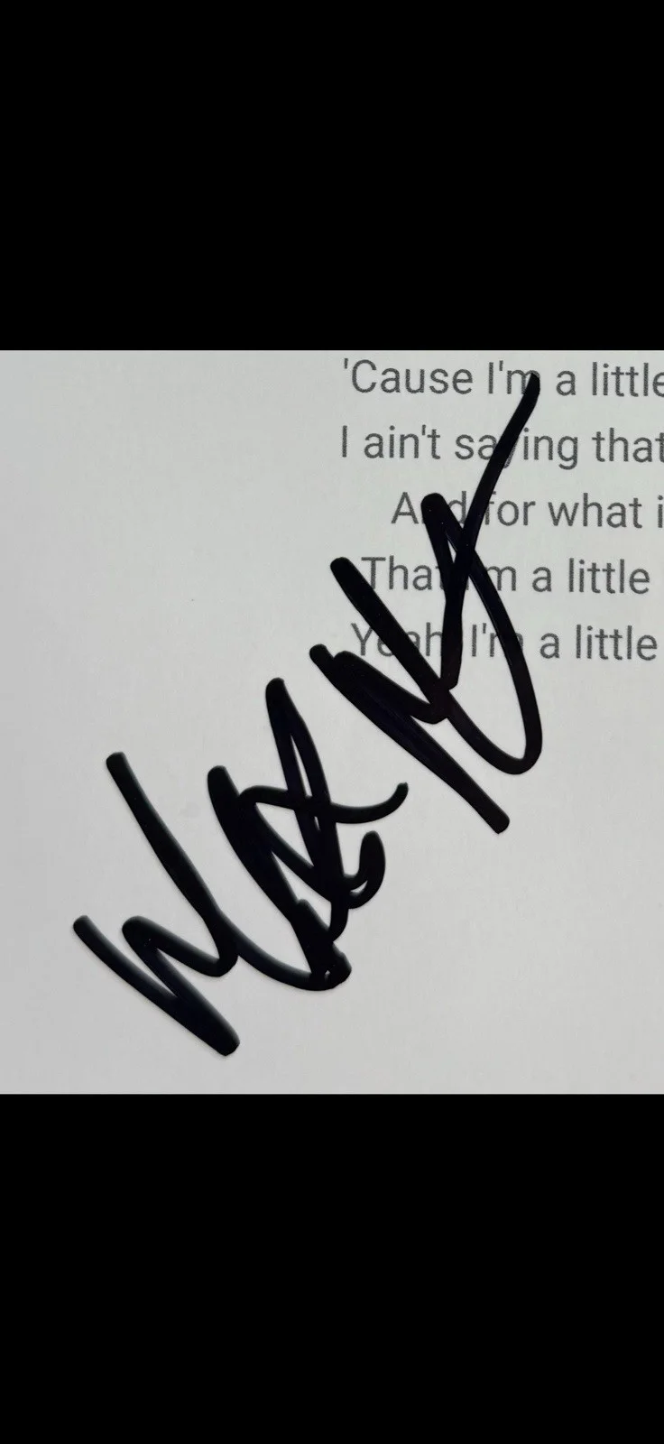 Max McNown Rising Music Artist Signed Autographed “A Lot More Free” Lyric Sheet, изображение 2