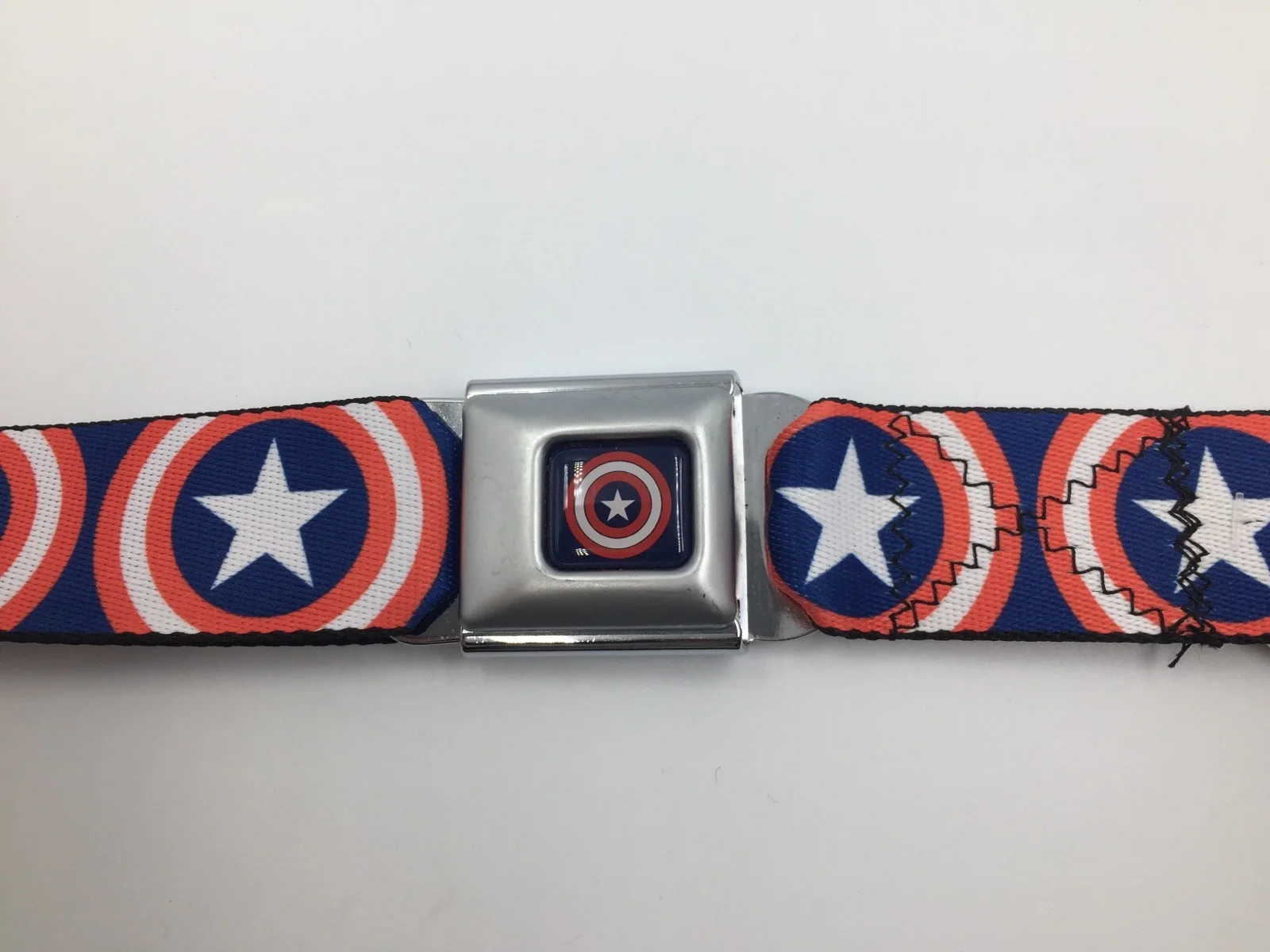 Captain America ’Shield’ Logo “Seatbelt Style” Belt • Marvel Officially Licensed, image 4