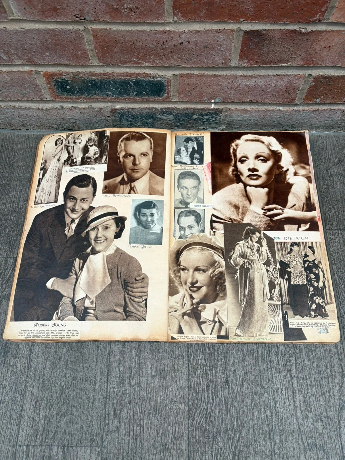 1934-1935 Film Star Scrapbook – Hepburn, Dietrich, Garbo etc Classic Hollywood, изображение 3