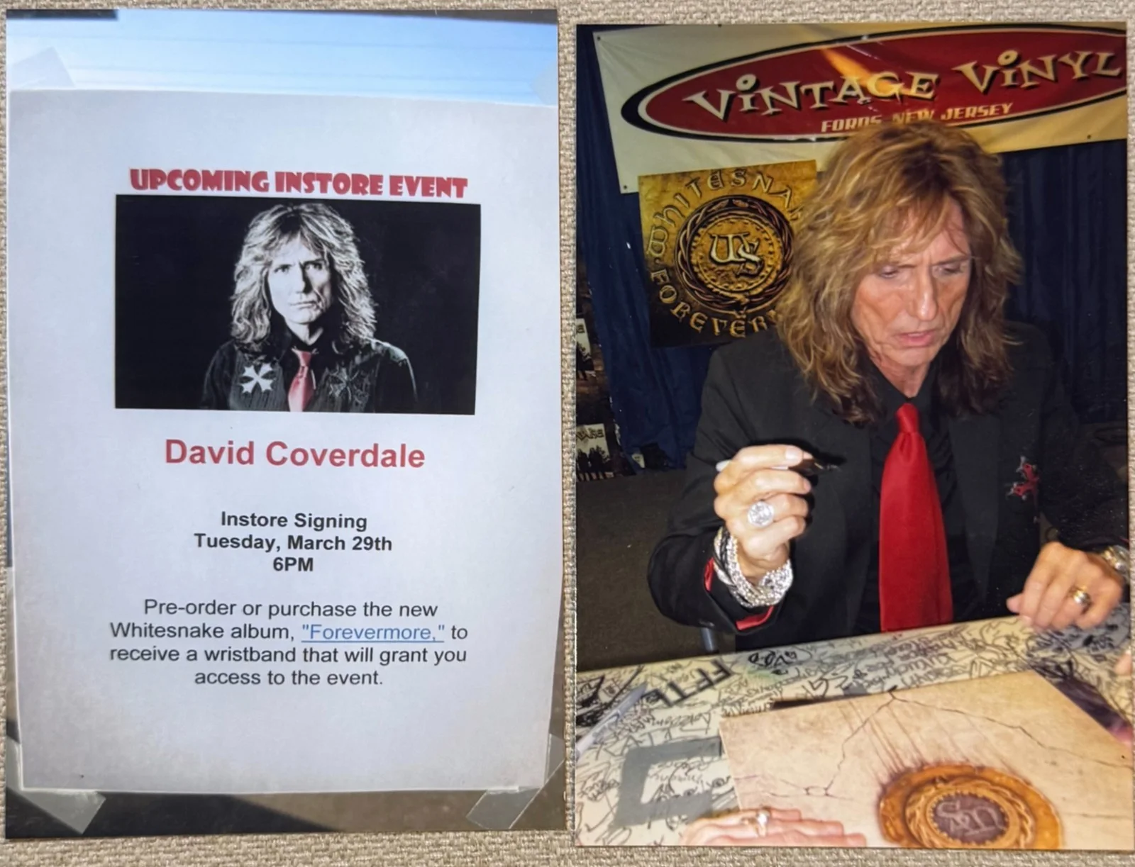 David Coverdale singer of Whitesnake band REAL signed Autographed Album Record, изображение 2