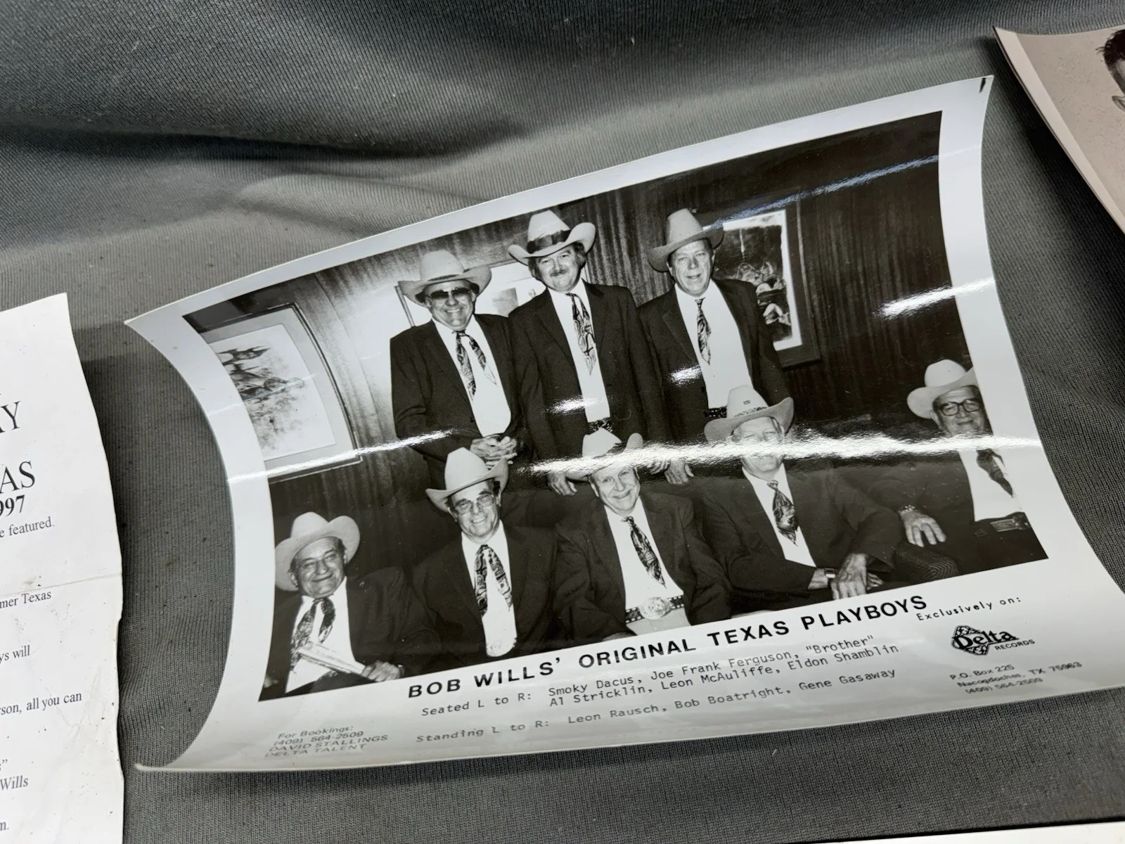 Bob Wills Day Turkey Texas Playboys Billy Walker Sam Hopper Autograph Photos LOT, image 5