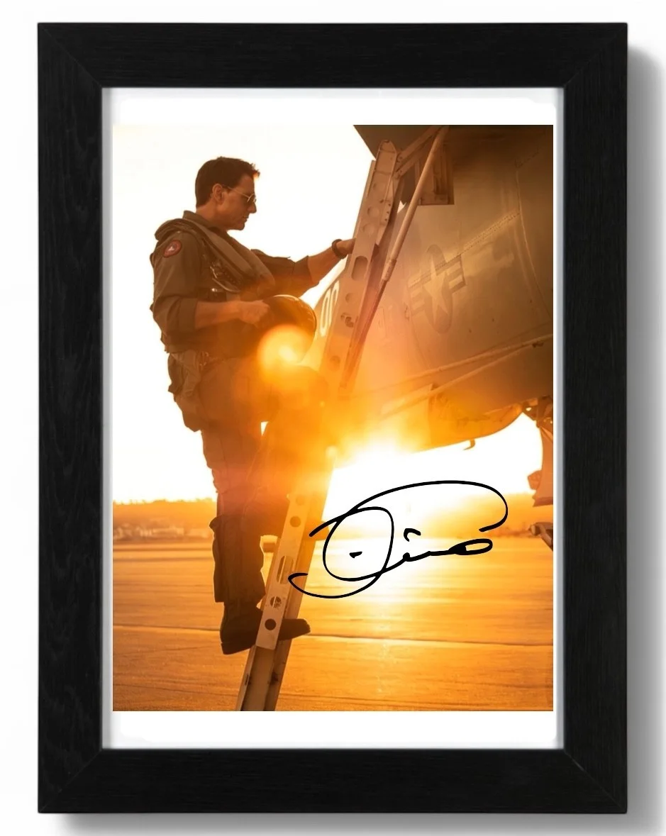 Tom Cruise Signed Autograph PHOTO Pre Print / Framed Film Top Gun, image 2