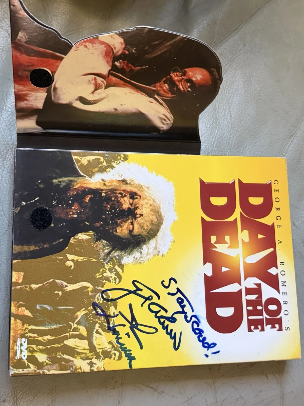 George A Romero — Day Of The Dead Blu Ray Signed / Autographed By George A Romero and Composer, image 3