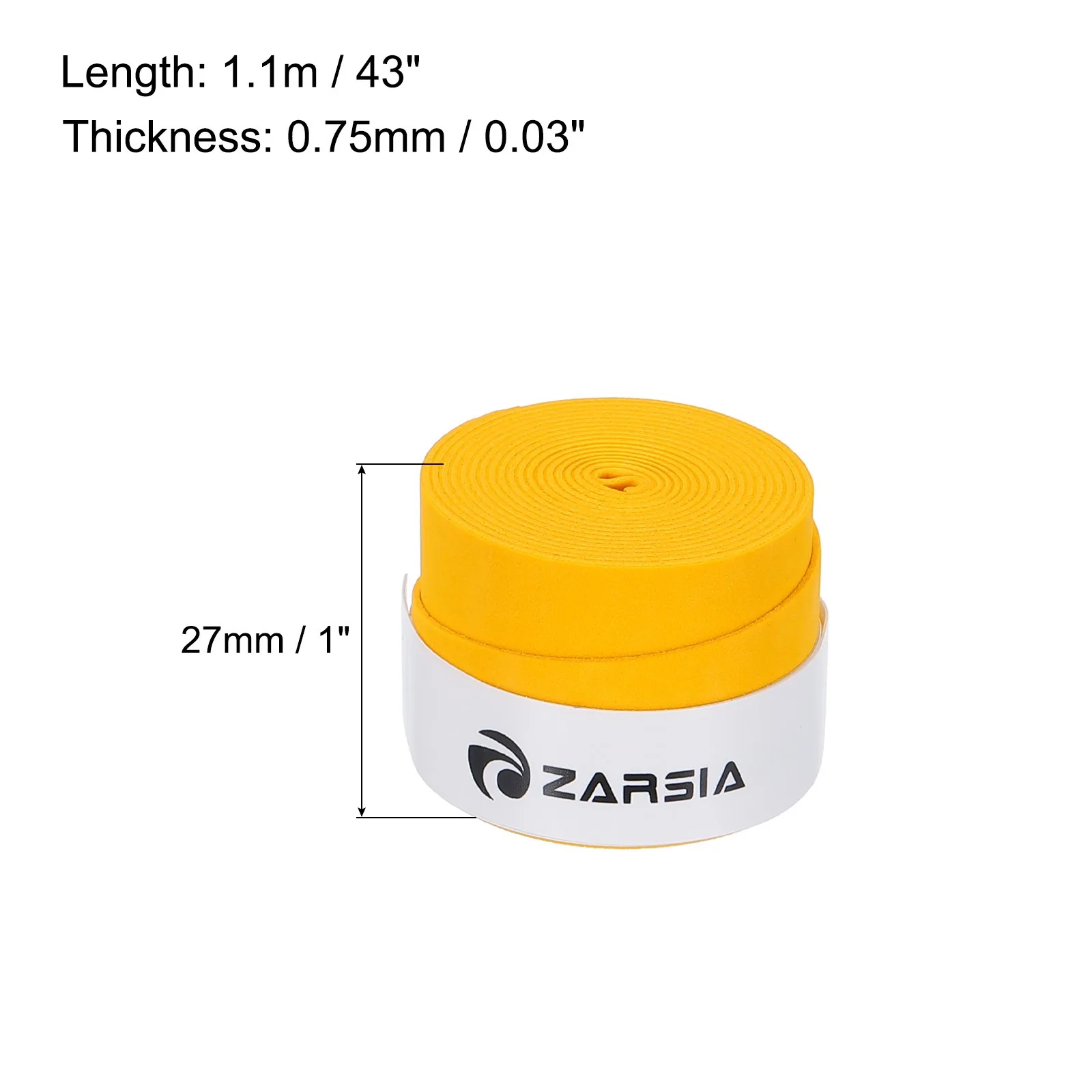 2pcs Drum Stick Tape Drumstick Grips Anti Slip 1" Width 43" Yellow, изображение 2