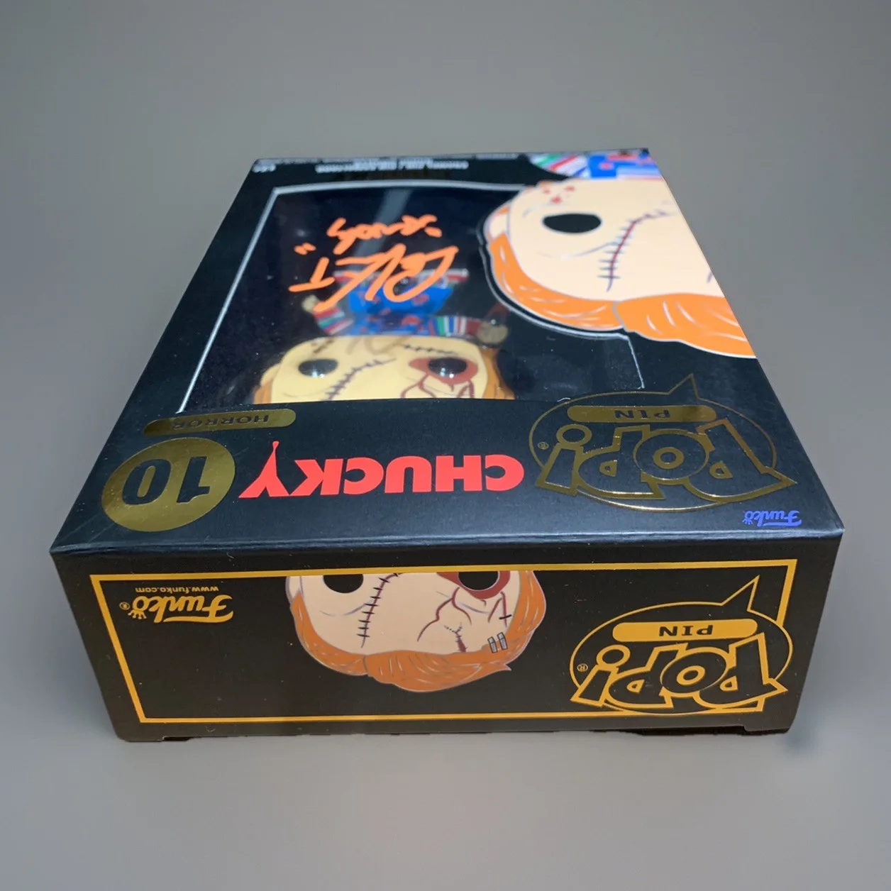 Alex Vincent — Alex Vincent (Andy) Signed Autographed Chucky Funko Pop Enamel Pin – with PA COA, изображение 5