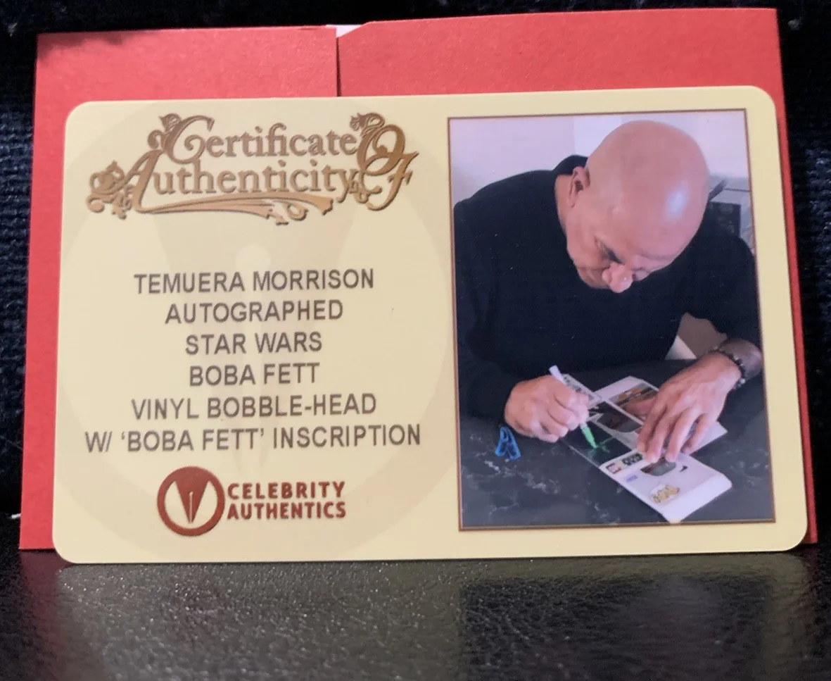 Temuera Morrison — Temuera Morrison Signed Autographed Boba Fett Funko Pop “Star Wars” Figure – COA, image 3