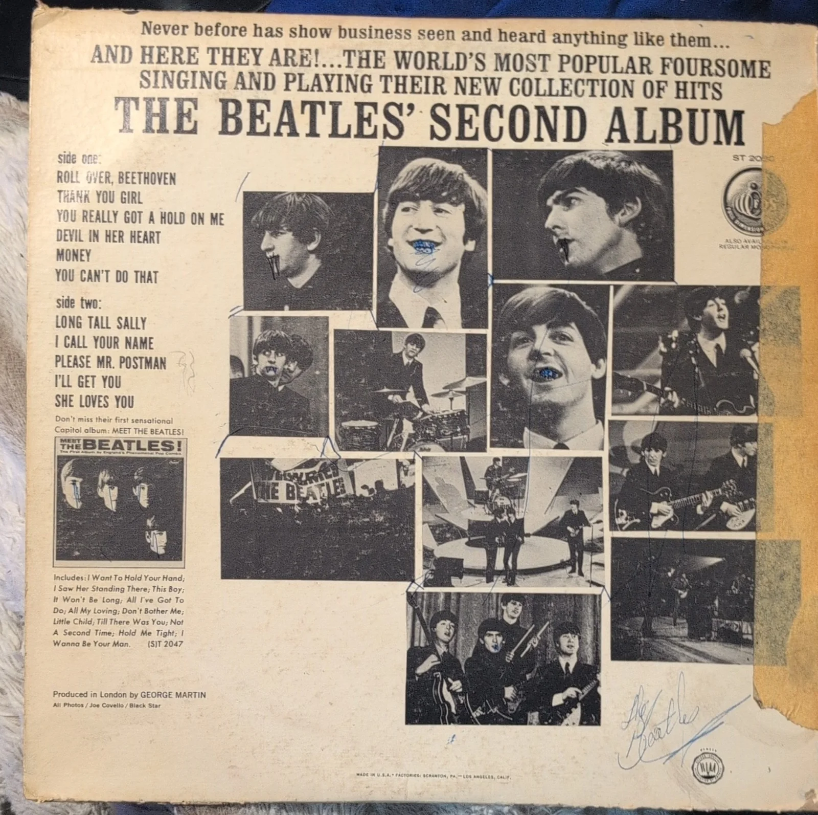 The Beatles Signed Second Album Vinyl Record Capitol Records Stereo, изображение 2