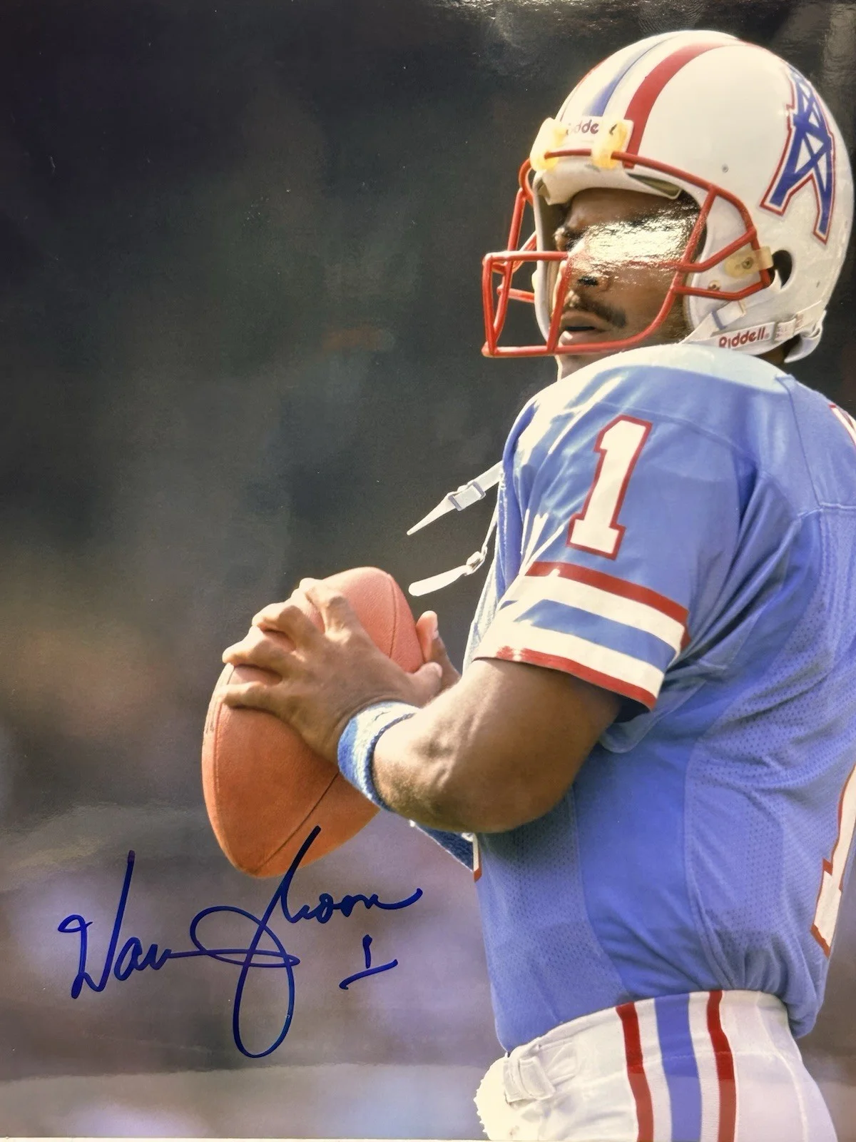 Warren Moon — Warren Moon NFL Quarterback 8x10” Colored Picture w Signature, image 2
