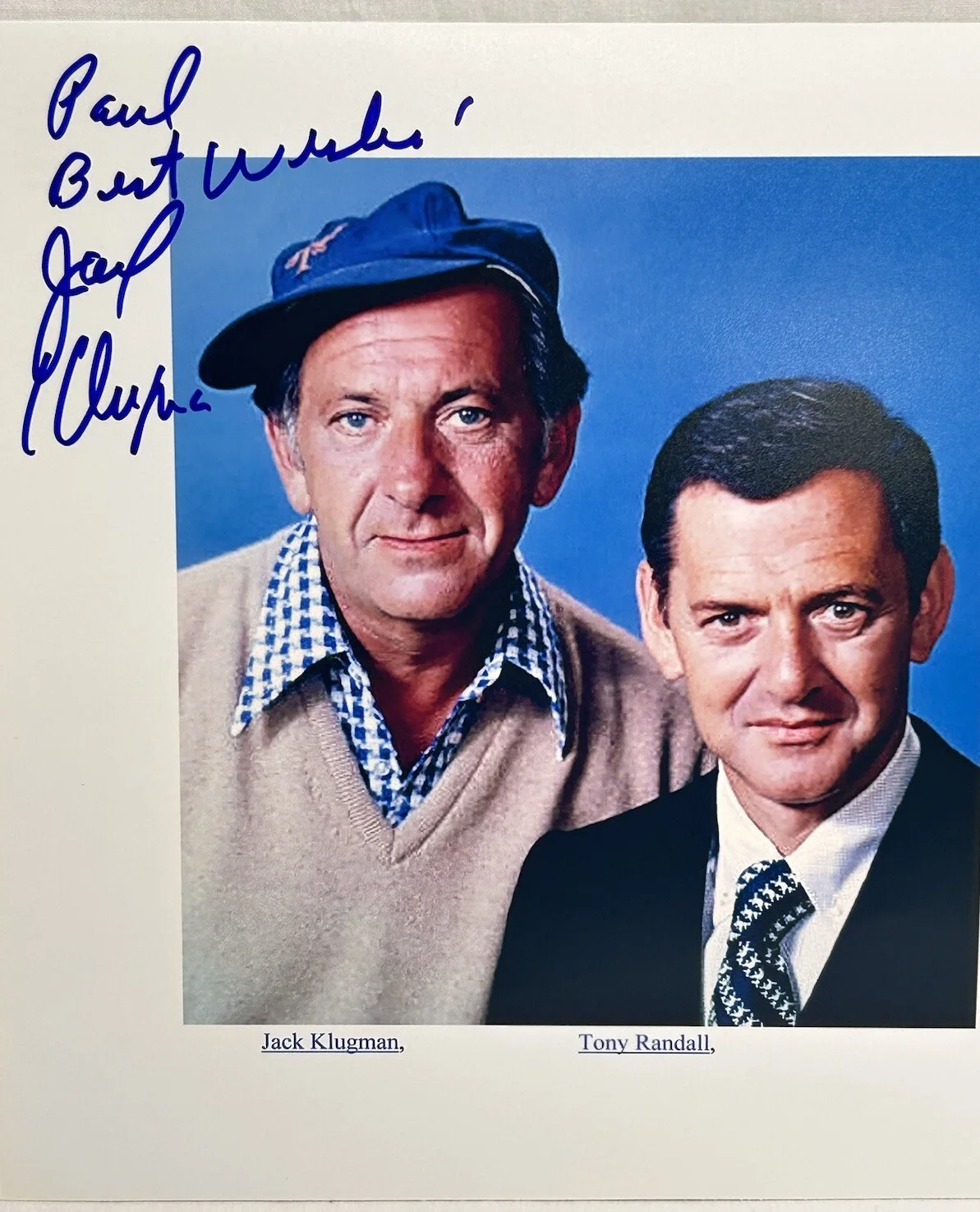 Jack Klugman — Jack Klugman American Actor in The Odd Couple 8x8” Colored Picture Signed