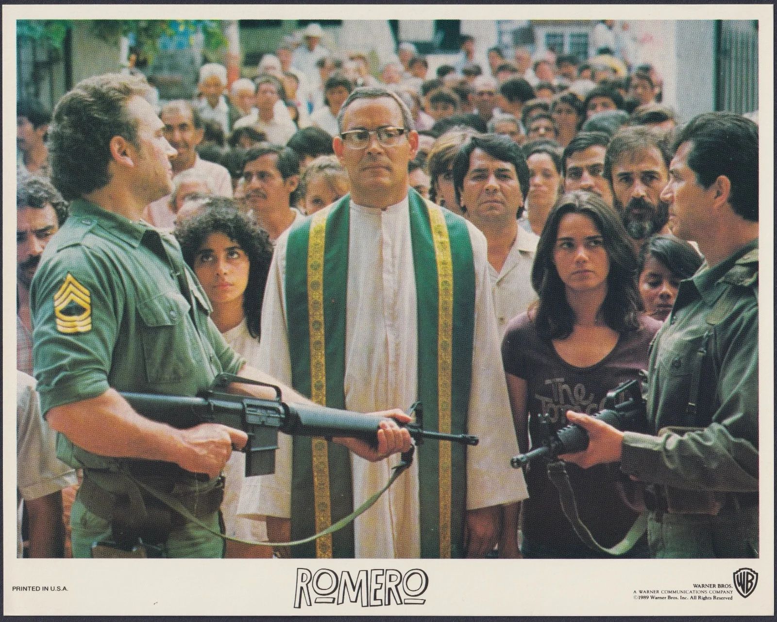 Romero 6x ORIGINAL UK FOH Lobby Cards Raul Julia John Duigan 1989, изображение 2