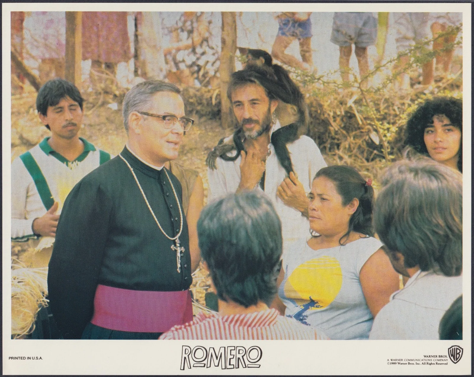 Romero 6x ORIGINAL UK FOH Lobby Cards Raul Julia John Duigan 1989, изображение 4