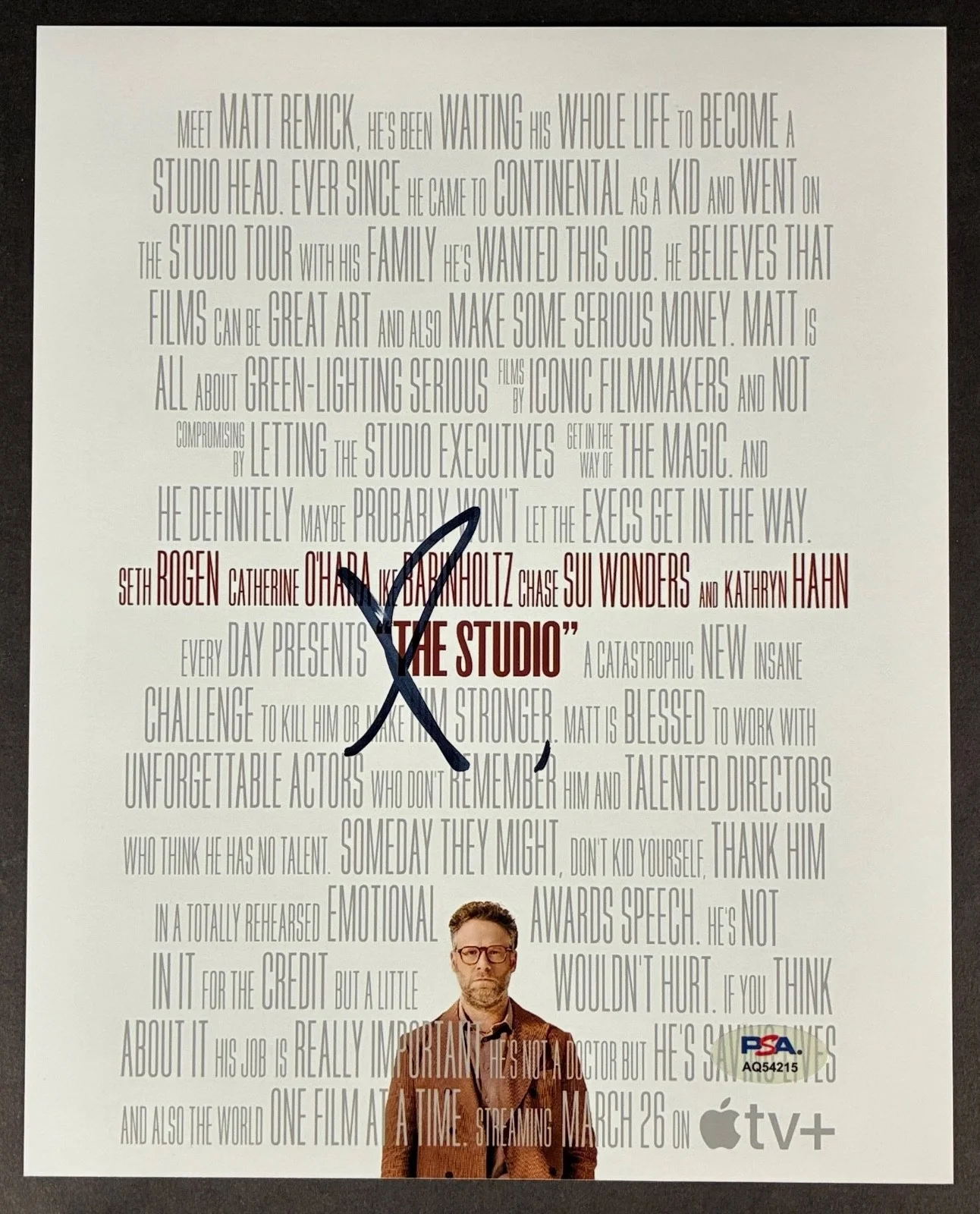 Seth Rogen — SETH ROGEN SIGNED 8x10 PHOTO PSA DNA AUTOGRAPH THE STUDIO AQ54215