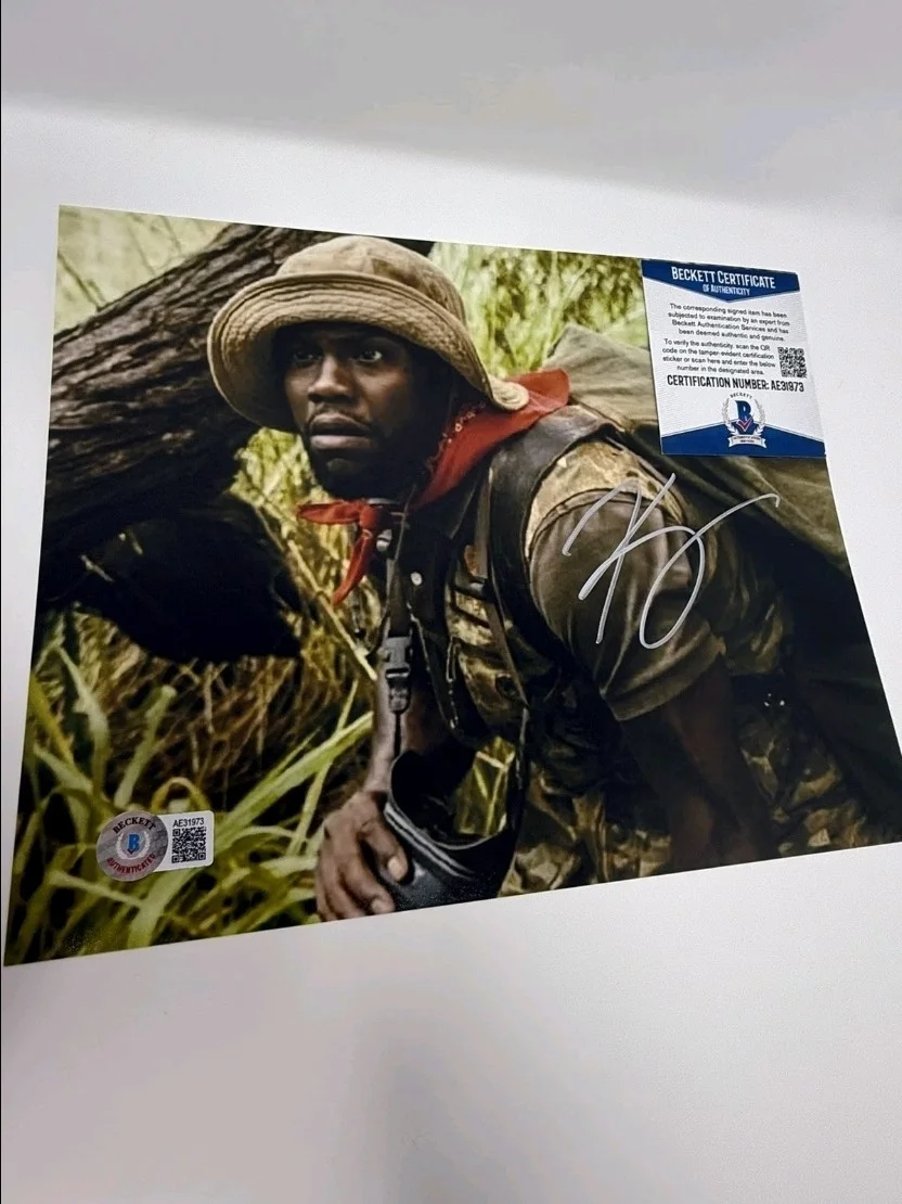 Kevin Hart — Kevin Hart Signed 8x10 Photo Jumanji Movie Scene – Beckett BAS Cert, изображение 2