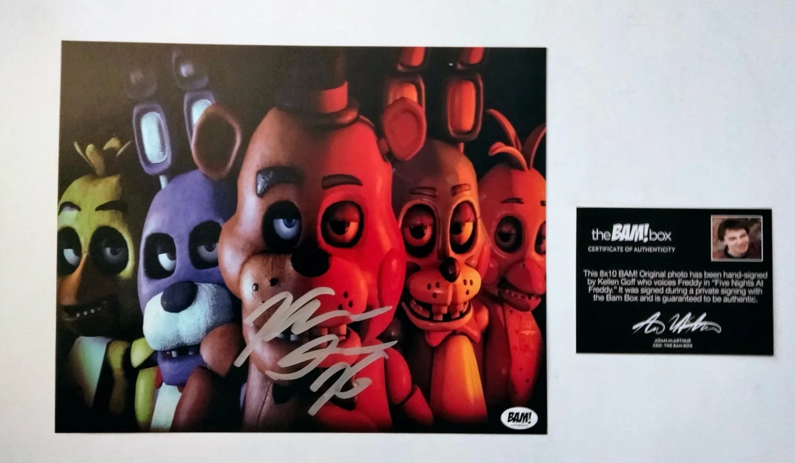 Kellen Goff — Five Nights At Freddy Kellen Goff Signed 8x10 Photo Silver Autograph Bam Box COA, изображение 2