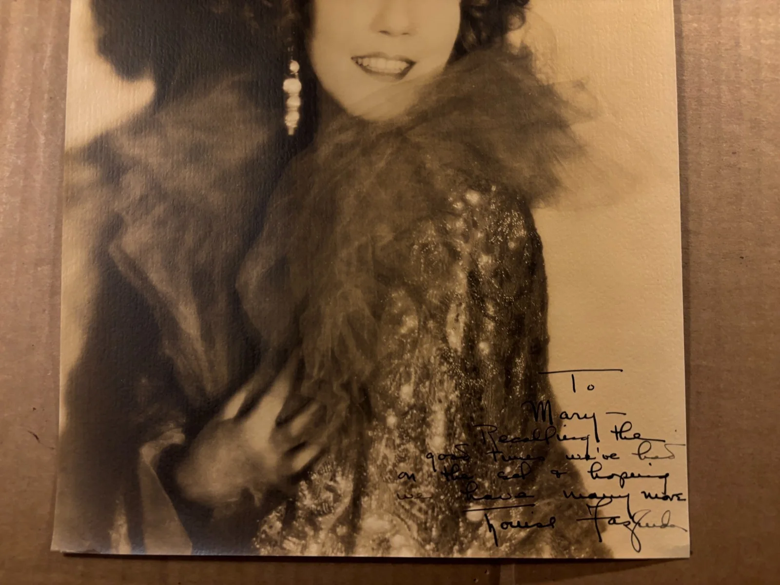 Louise Fazenda Very Rare Early Autographed Oversize 10/13 Photo The Bat 20s, изображение 3