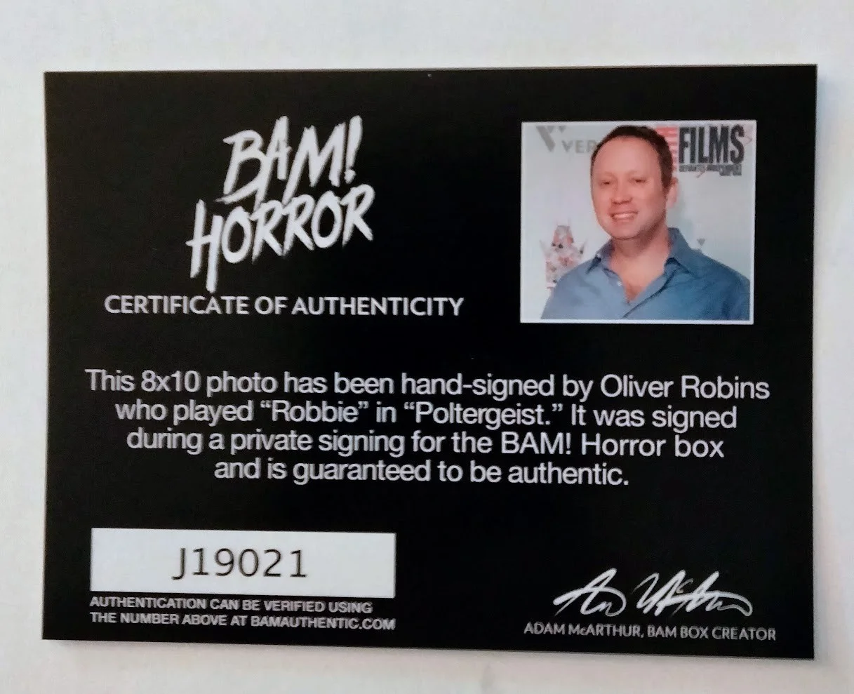 Oliver Robins — Oliver Robins signed Auto Poltergeist Movie 8x10 photo w Bam! Horror COA, изображение 2