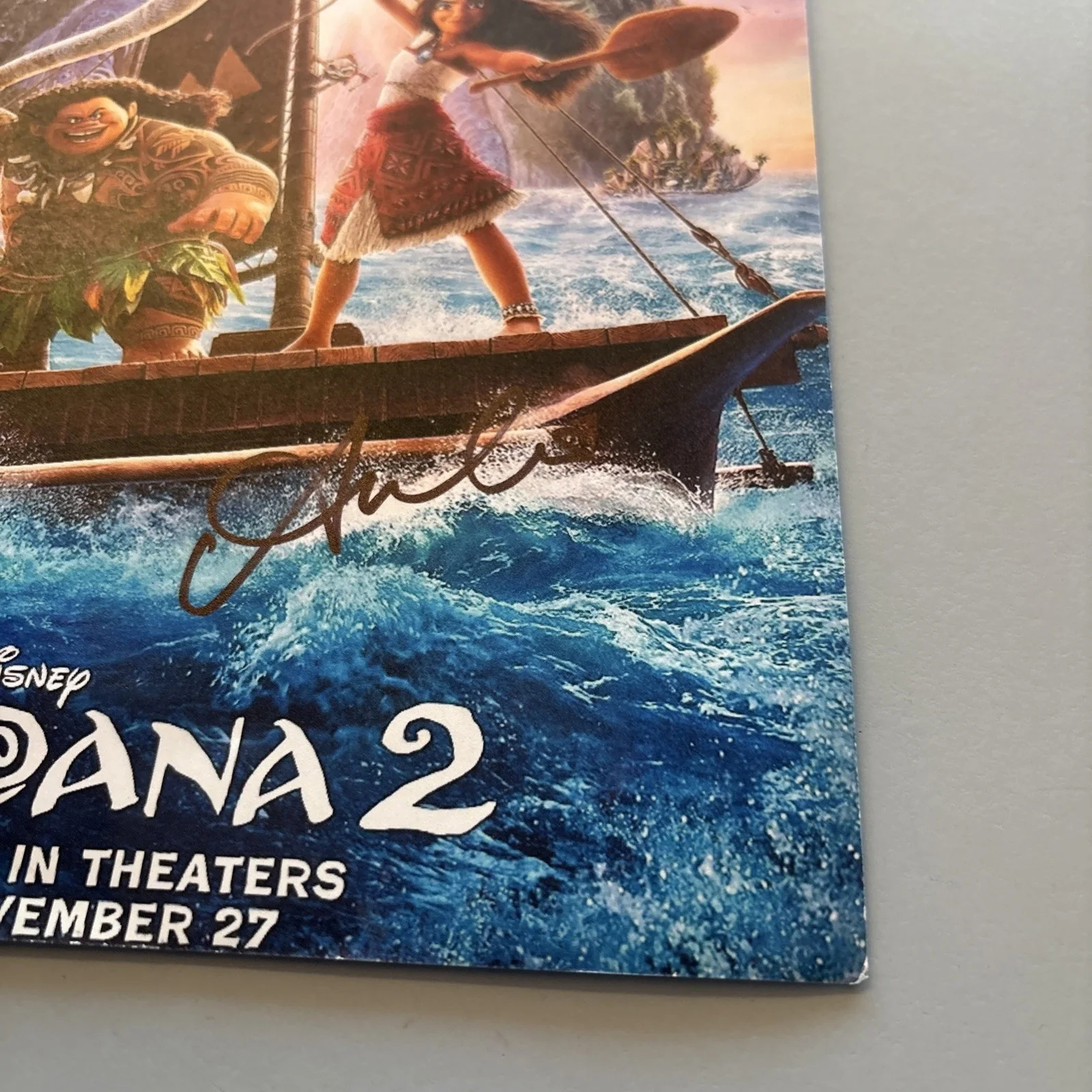 Auli'i Cravalho — Auli'i Cravalho SIGNED Moana 2 8.5x11 Poster, image 2