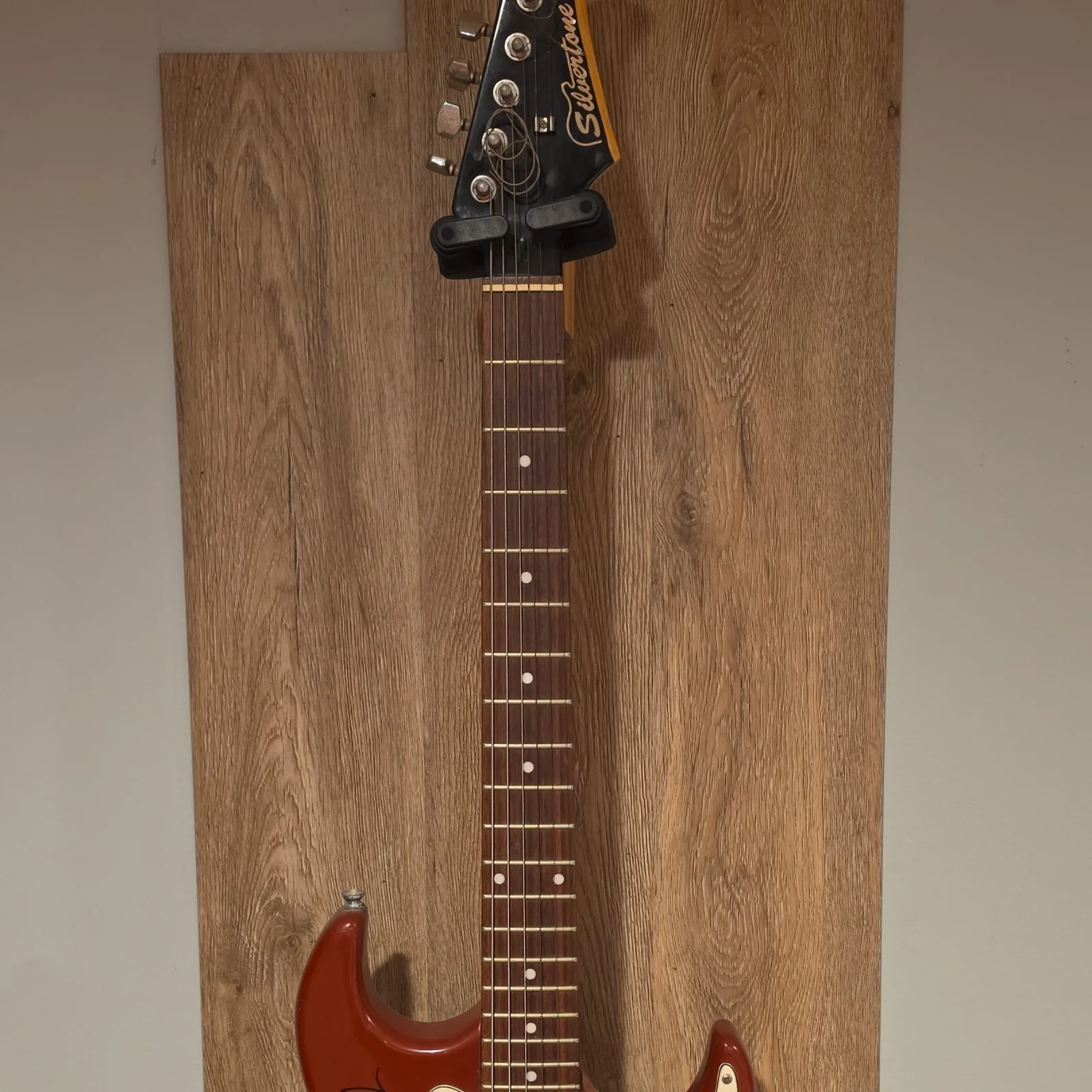 Stagg Red Electric Guitar Signed Multiple Signatures from Rock Band 3 Doors Down, image 2