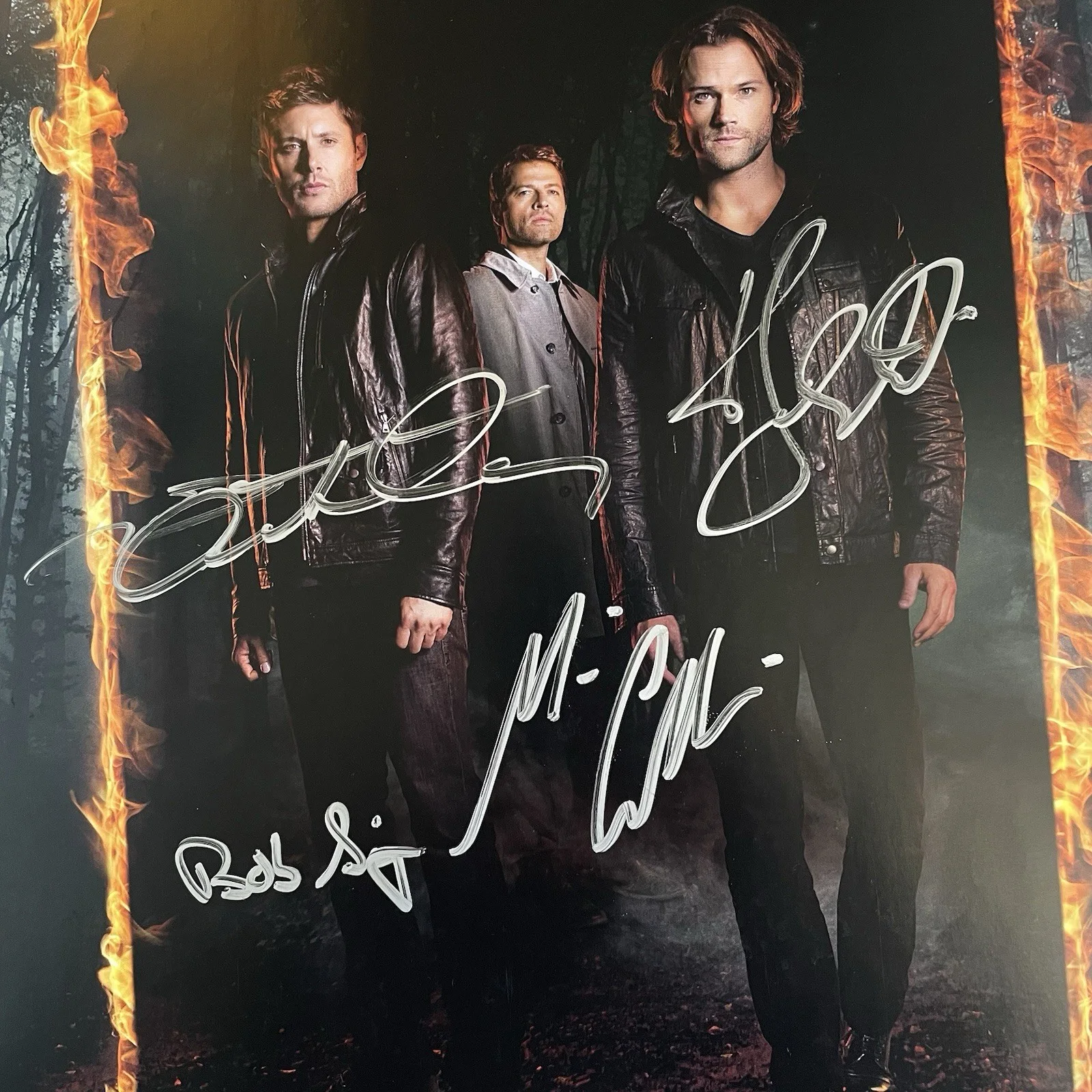 Supernatural Cast — Supernatural CAST SIGNED x5 PHOTO SDCC COMIC CON Ackles Padalecki Collins SWAU, image 3