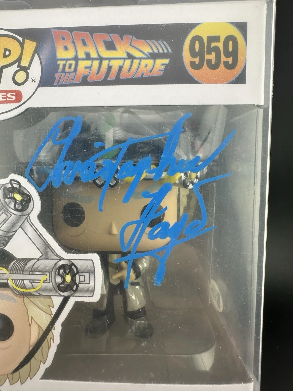 Christopher Lloyd — Christopher Lloyd Signed Doc Helmet Back To Future Funko POP 959 BECKETT BAS, image 2
