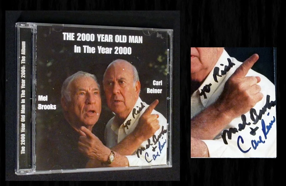 Mel Brooks and Carl Reiner — MEL BROOKS & CARL REINER Signed & Inscribed in Person CD - 2000 Year Old Man