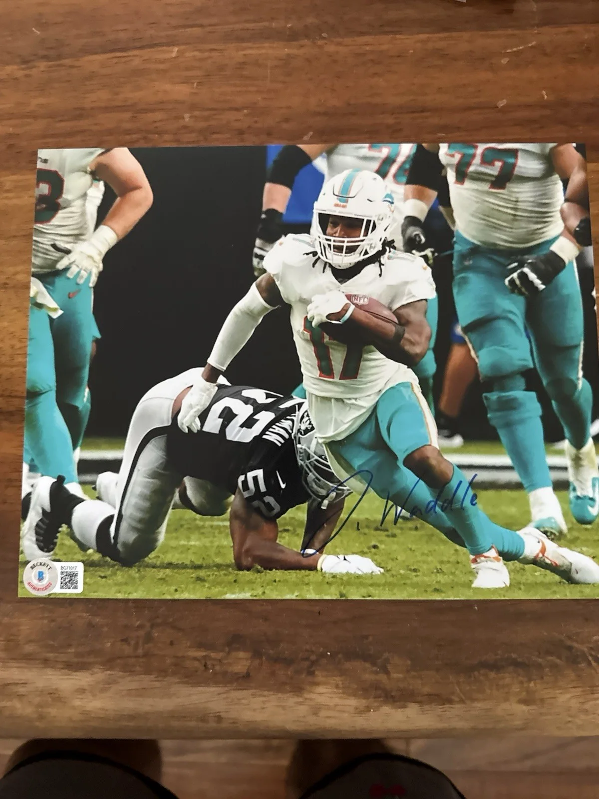 Michael Vick & Jaylen Waddle Signed Autographed PhotosBAS Authenticated Beckett, image 4