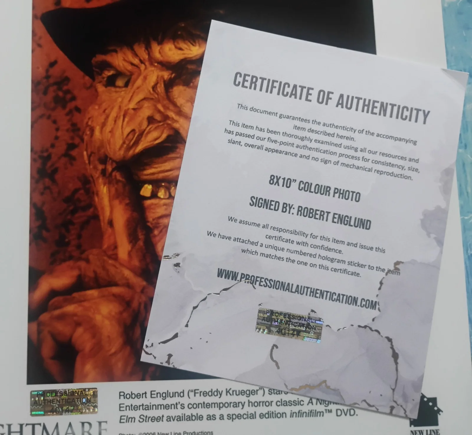 Robert Englund Hand Signed 8x10 Photo COA Nightmare On Elm St NO US TARIFFS, image 4