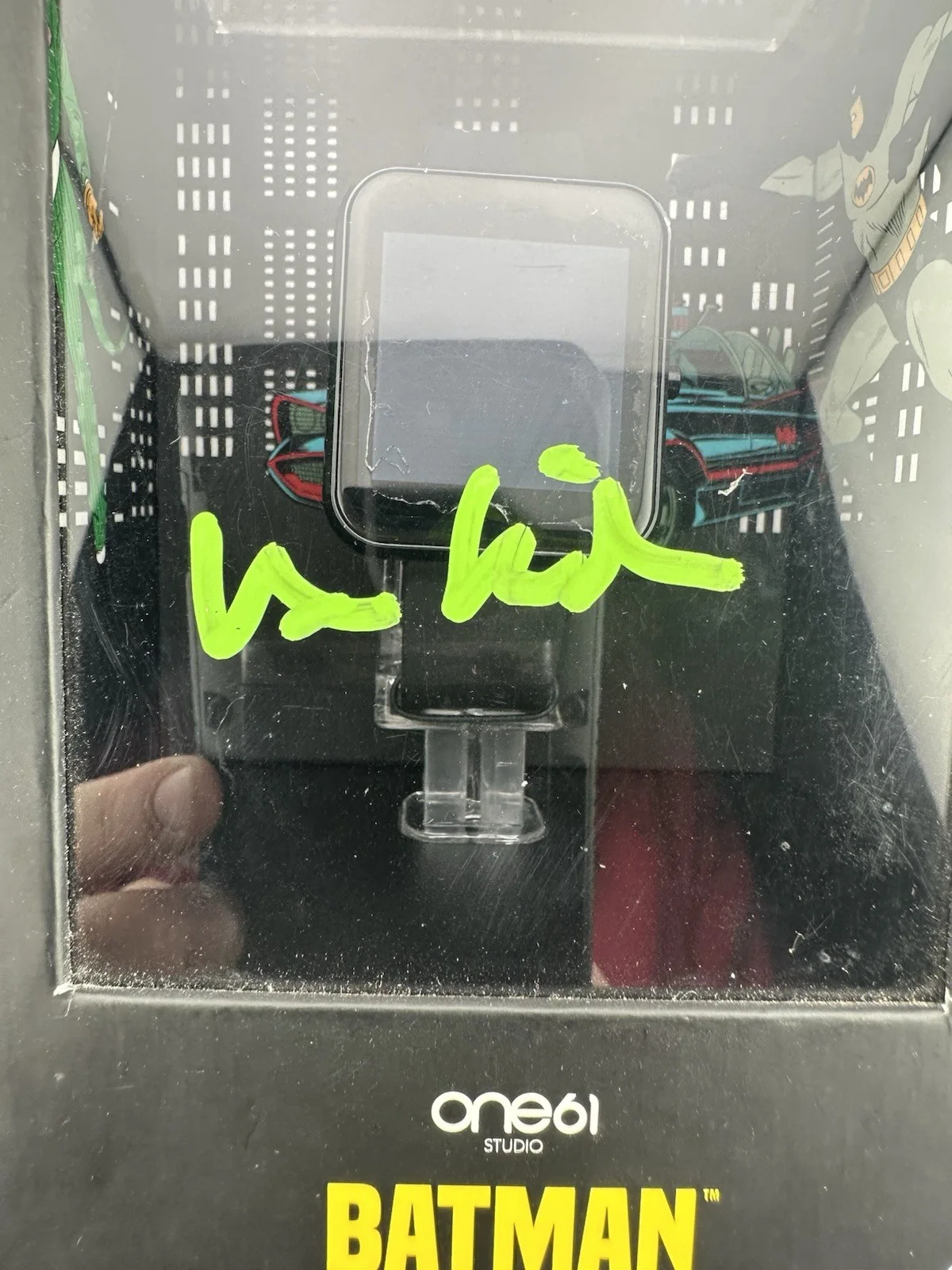 Damaged Val Kilmer Signed Batman Smartwatch Green Ink, image 2