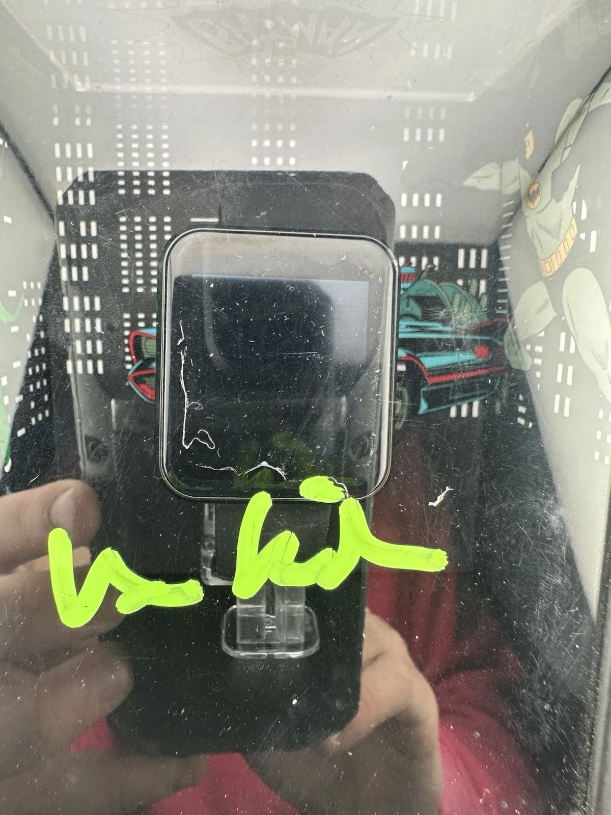 Damaged Val Kilmer Signed Batman Smartwatch Green Ink, image 3