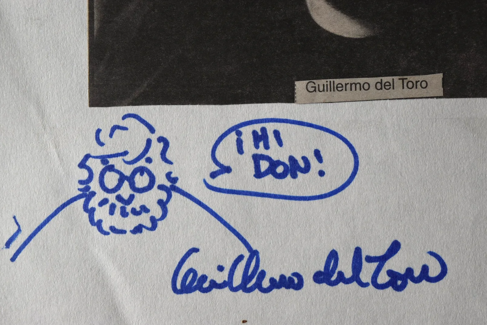 Guillermo Del Toro Hand Signed Paper, image 2