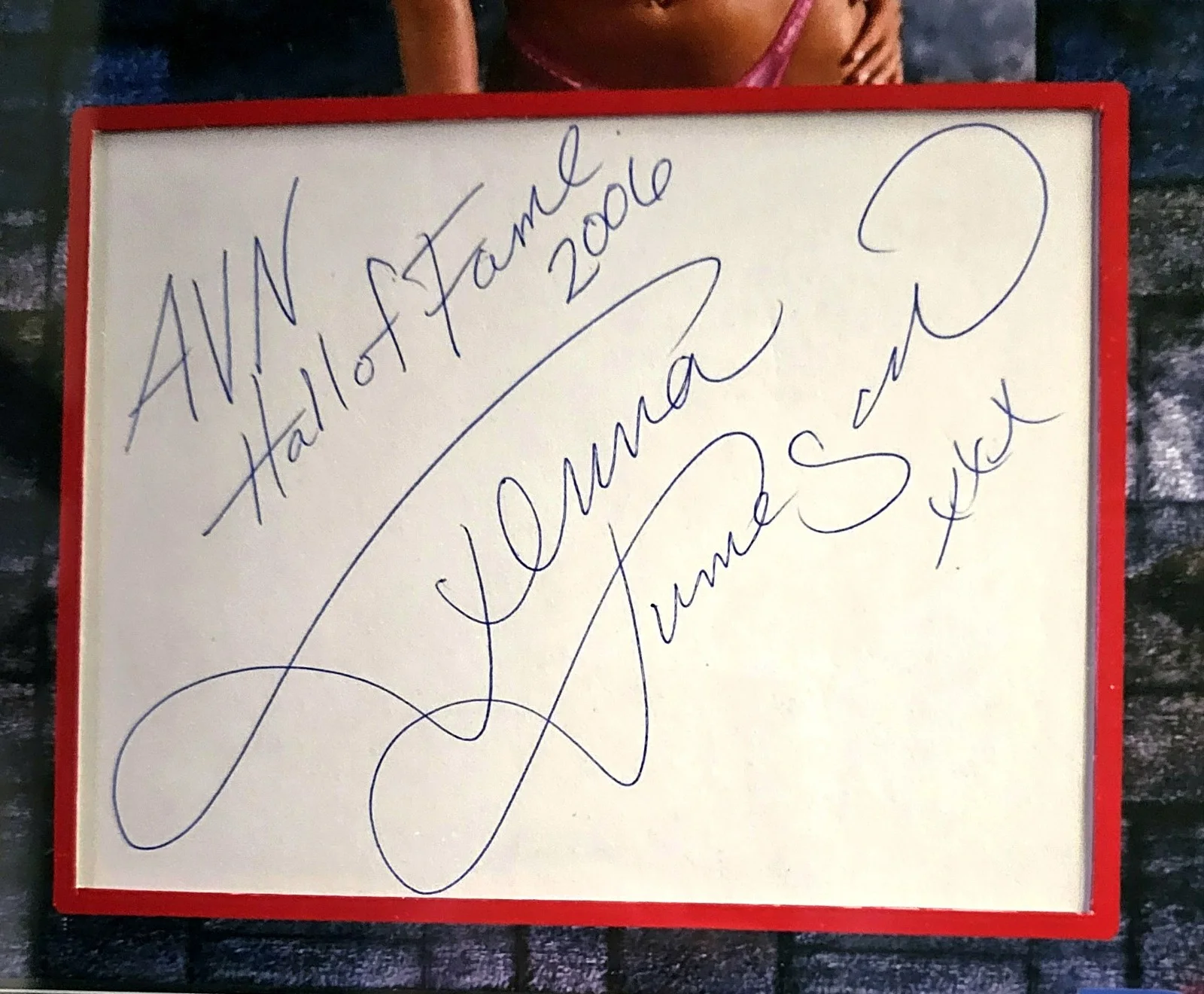 Jenna Jameson — JENNA JAMESON Signed Custom Cut 8x10 Card Auto PSA/DNA - SMOKING HOT, RARE 1/1!, изображение 2