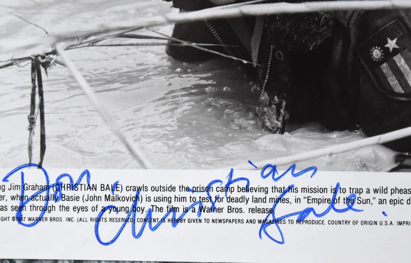 Young Christian Bale "Empire of The Sun" Hand Signed Photo 10"X8", изображение 2
