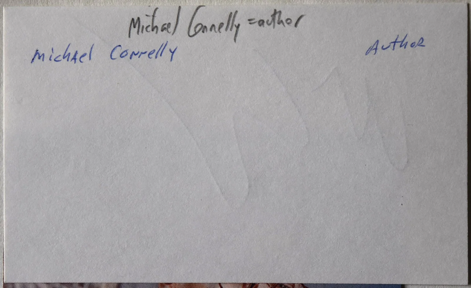 Michael Connelly Hand Signed Card, image 3