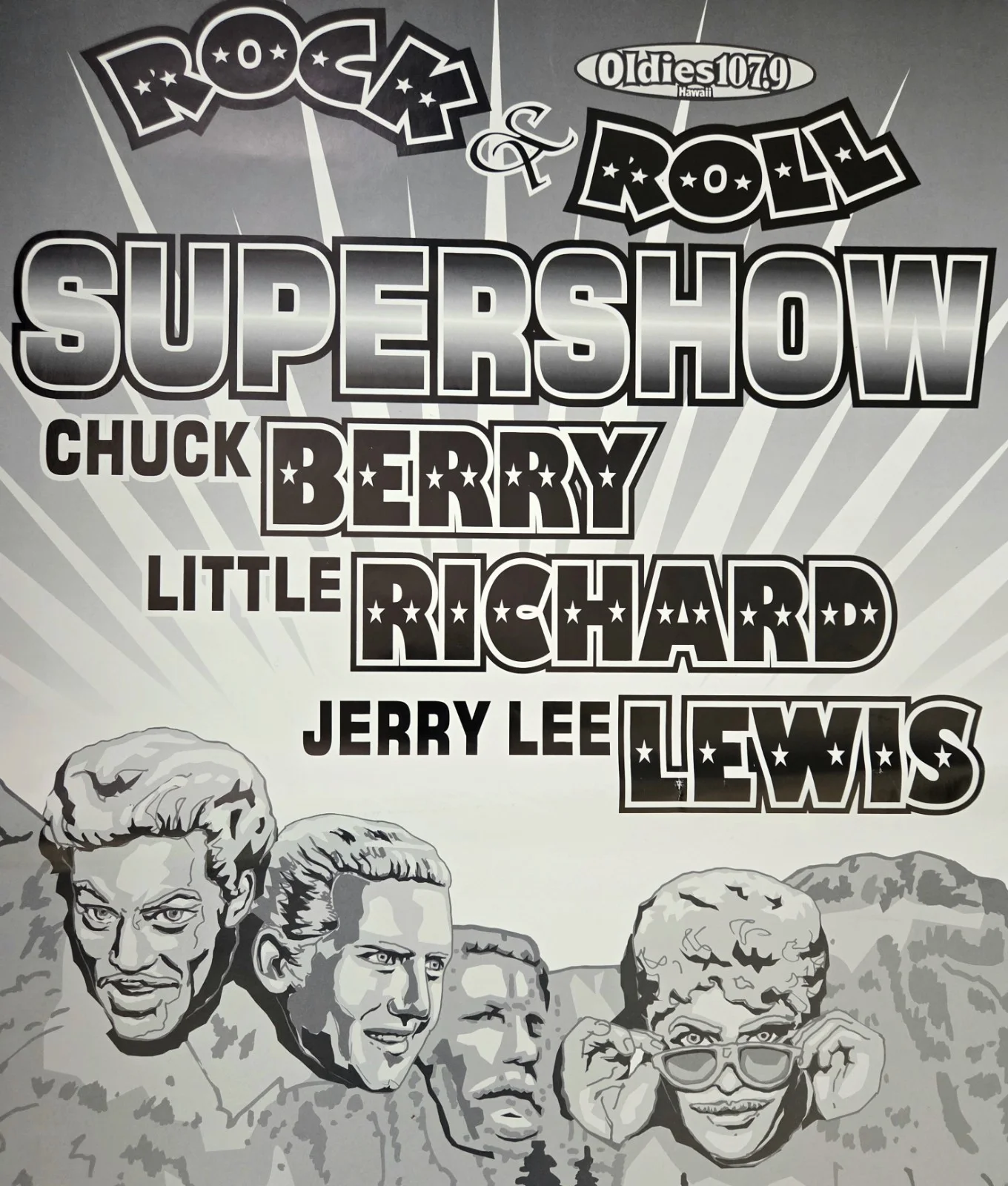 2003 Rock & Roll SUPERSHOW Poster CHUCK BERRY - LITTLE RICHARD - JERRY LEE LEWIS, изображение 2