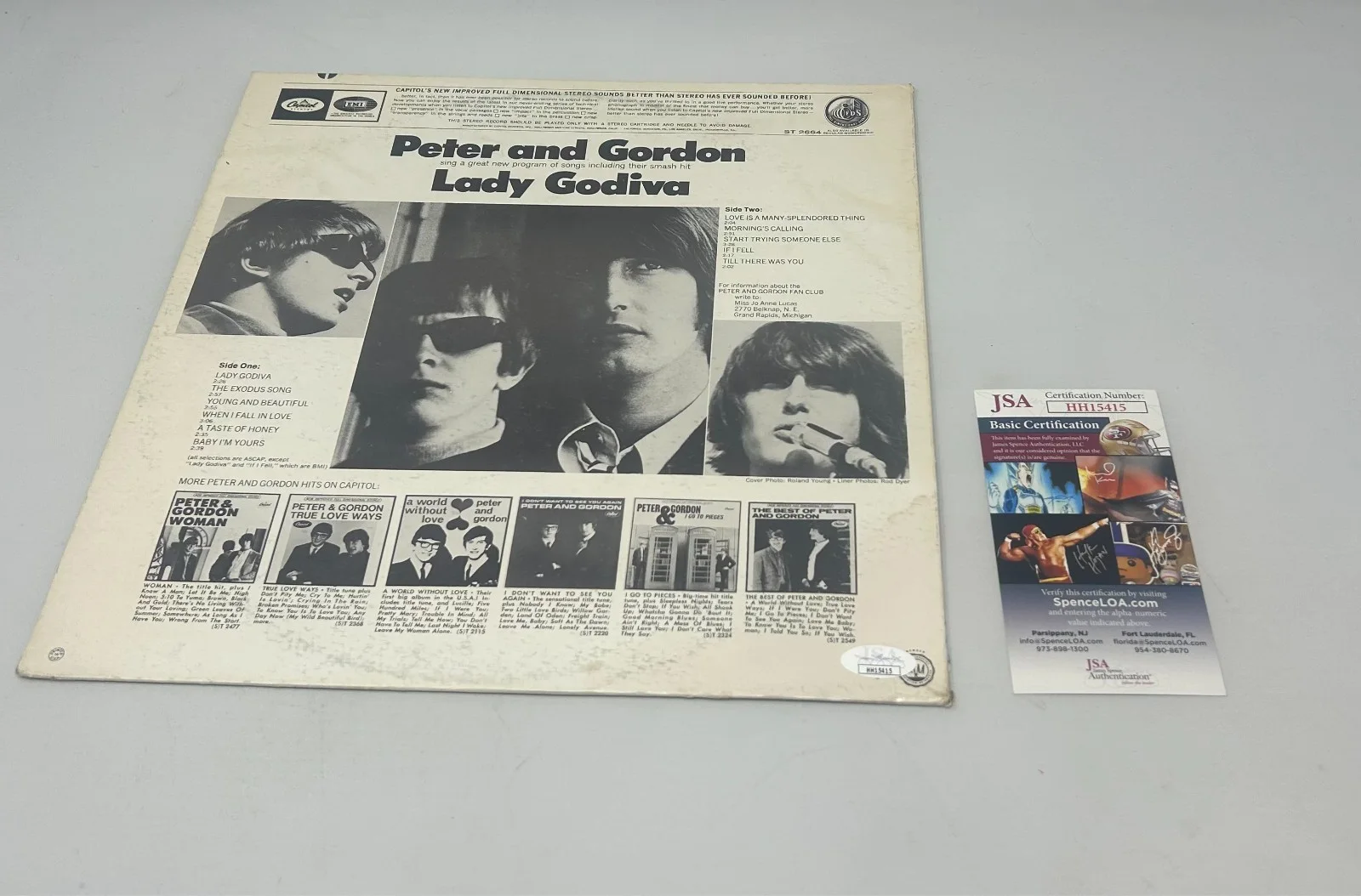 Peter Asher signed Peter & Gordon Lady Godiva Album JSA COA, изображение 2