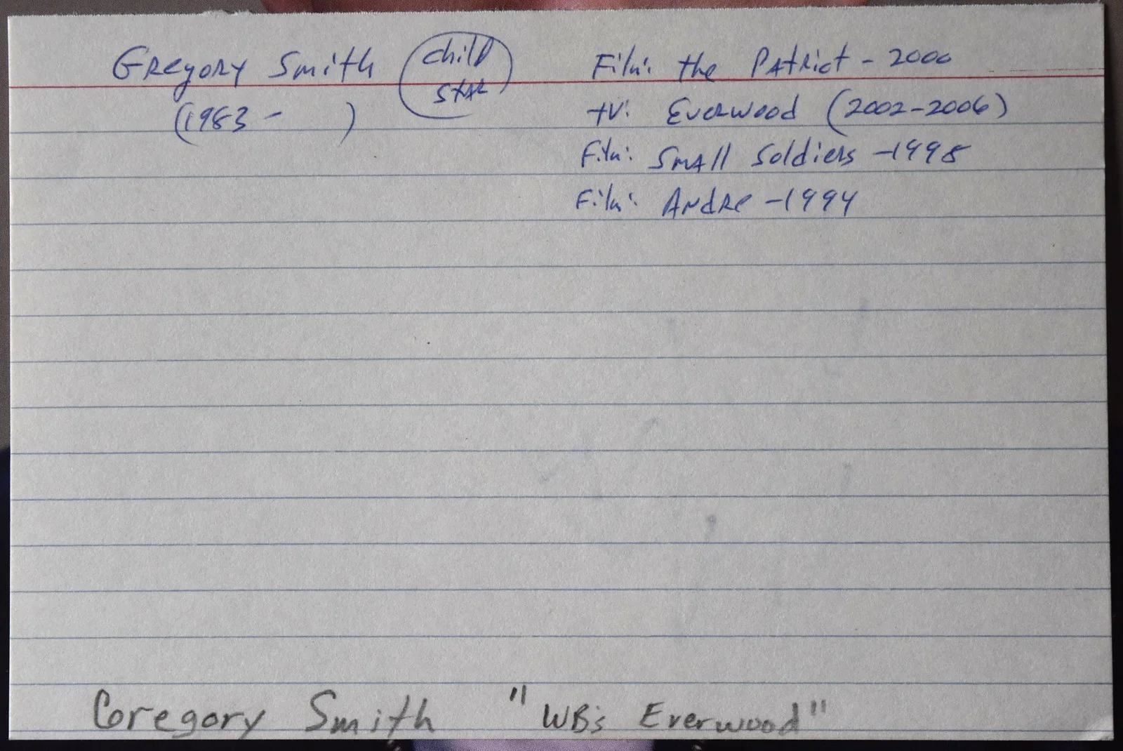Gregory Smith Hand Signed Card, image 3