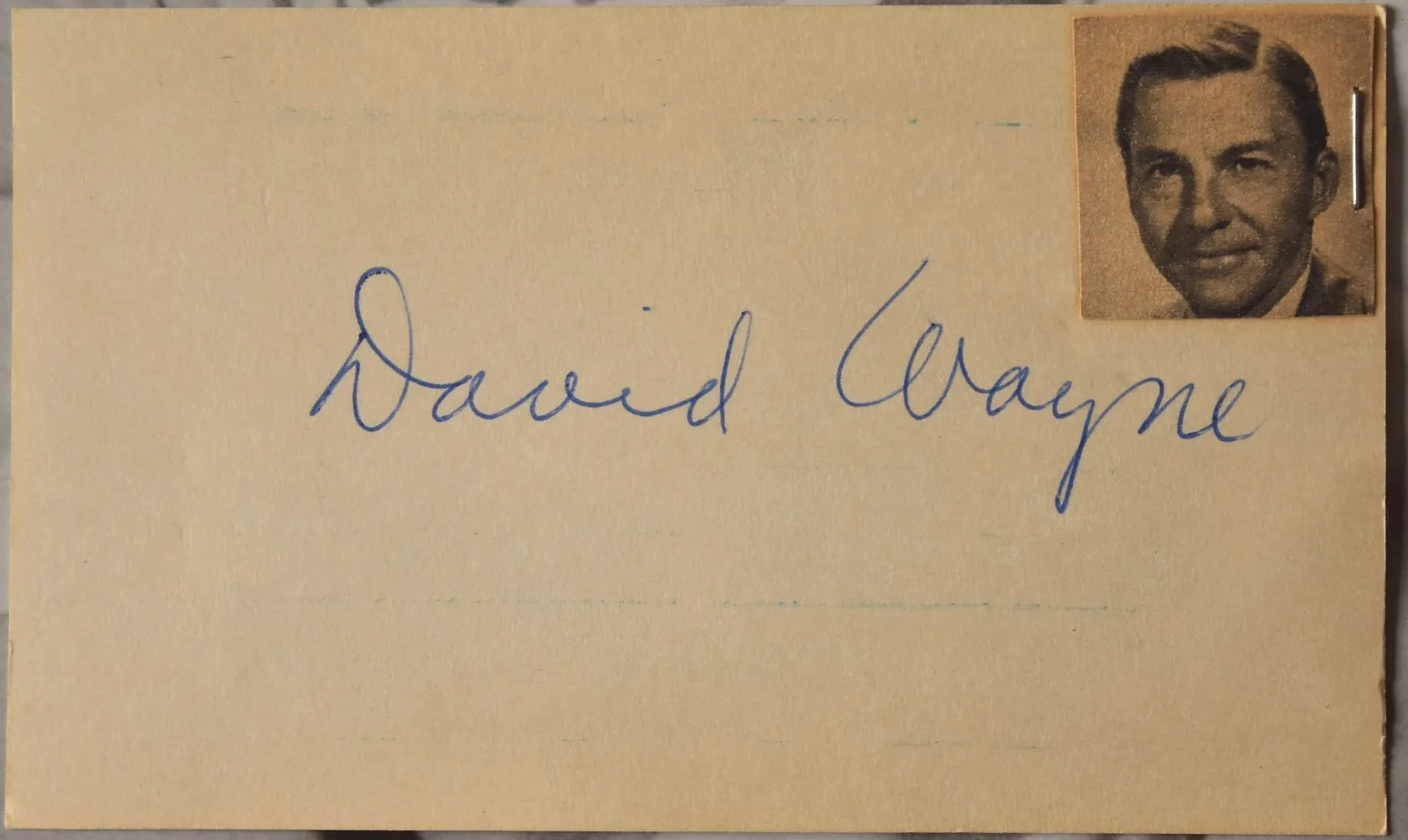 David Wayne Hand Signed Card, image 2