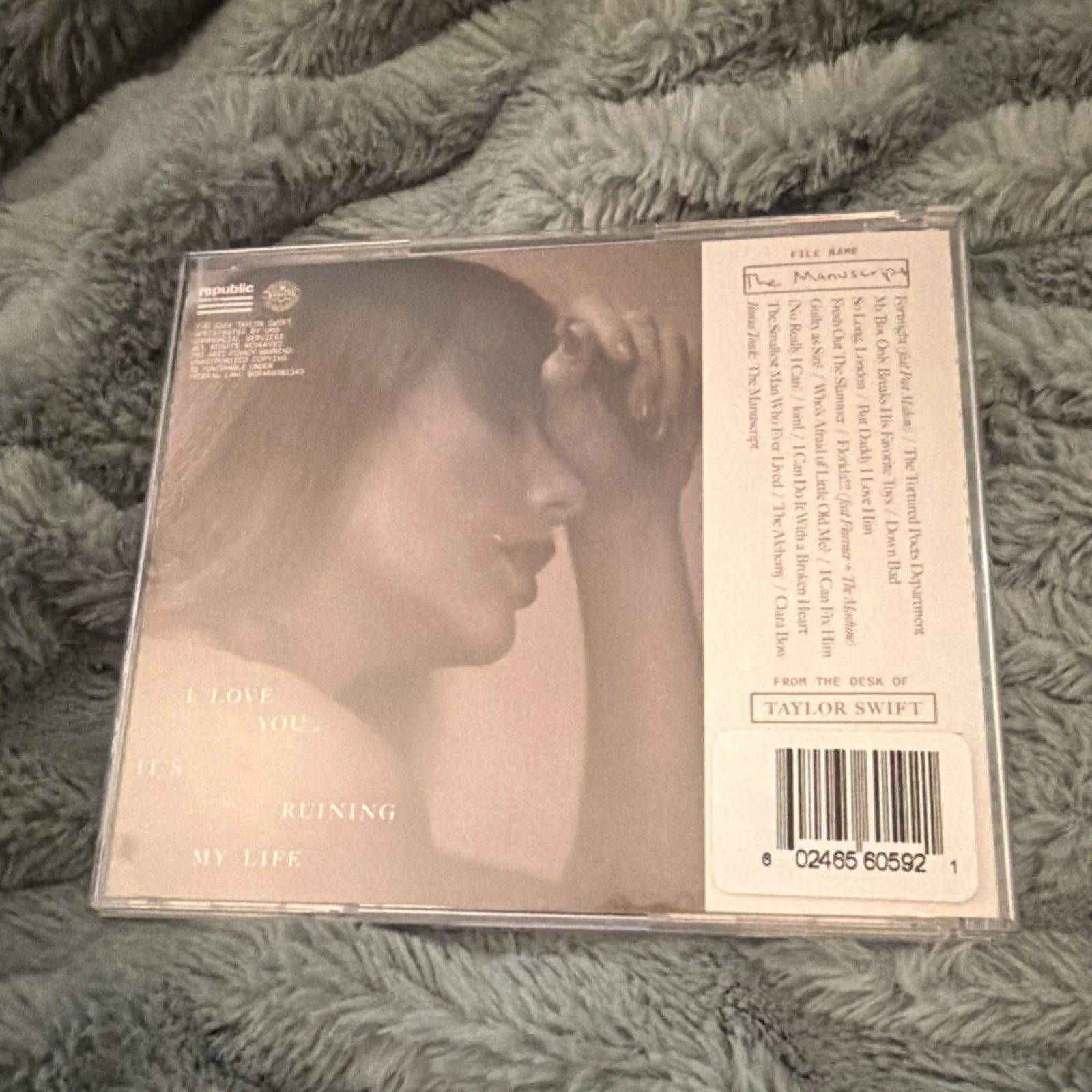 Taylor Swift The Manuscript Signed CD and Booklet Autographed no poster, image 2